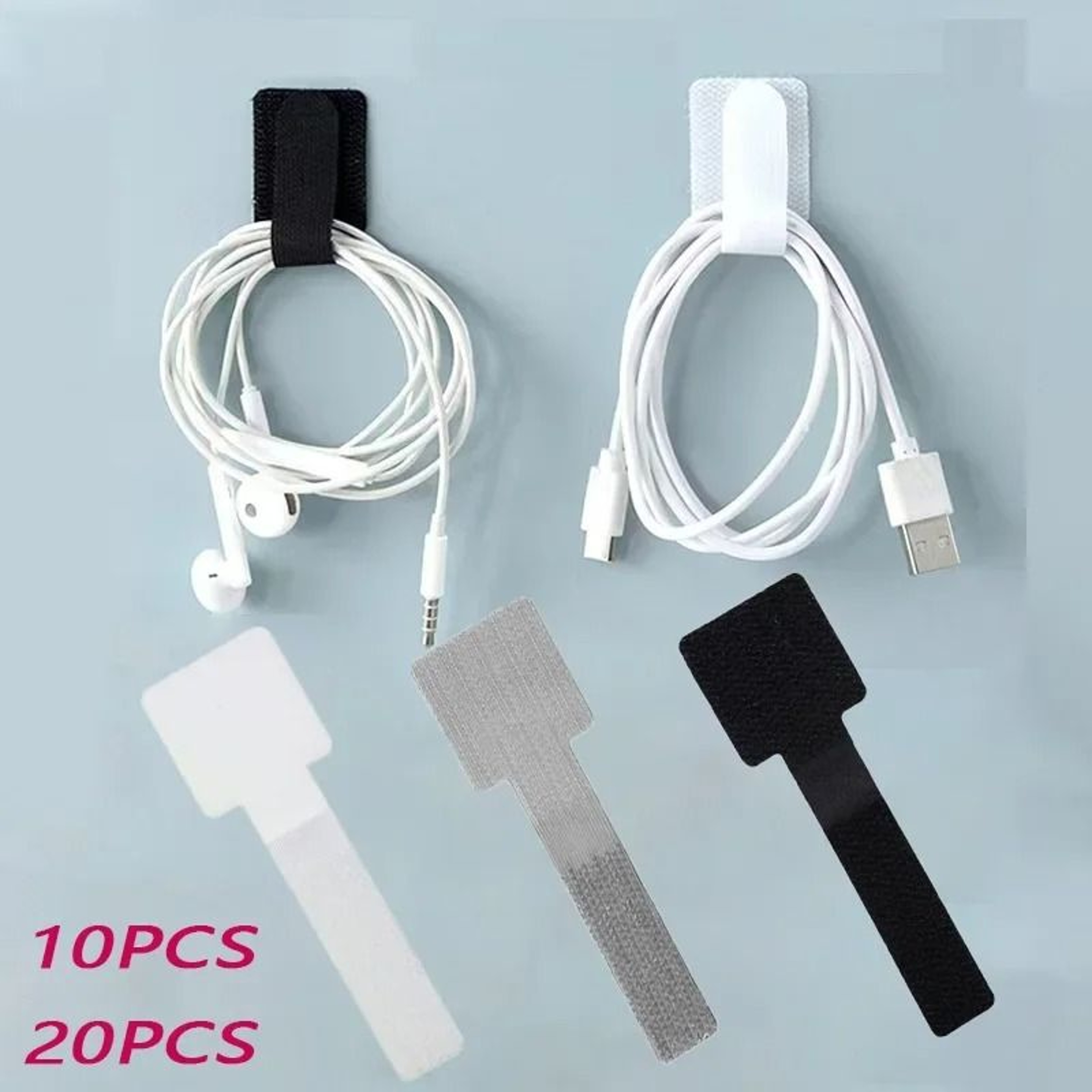 Reusable SelfAdhesive Adjustable Cable Organizer Straps 0