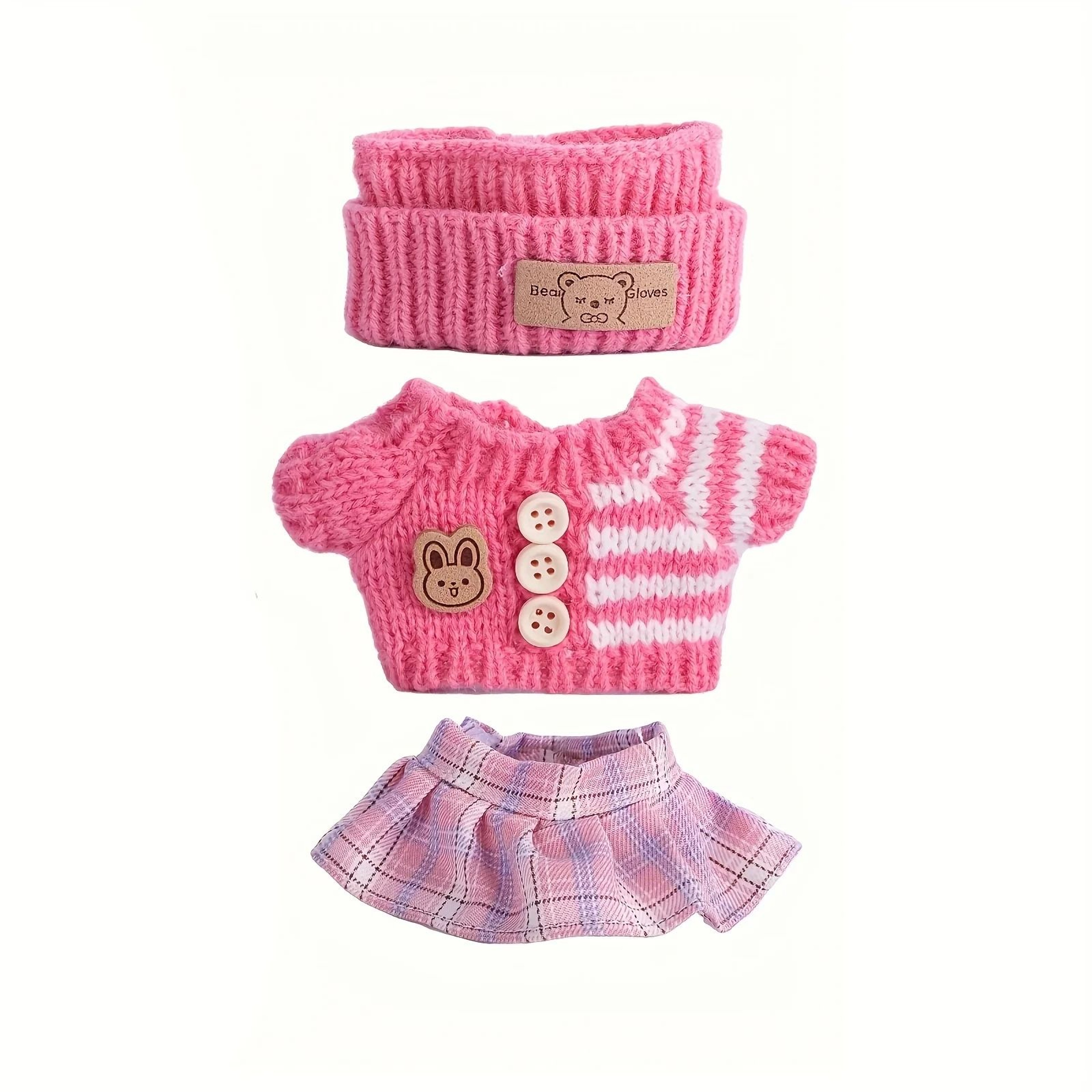 Cute Plush Animal Onesie DressUp Clothes For 15cm17cm Labubu Dolls 1