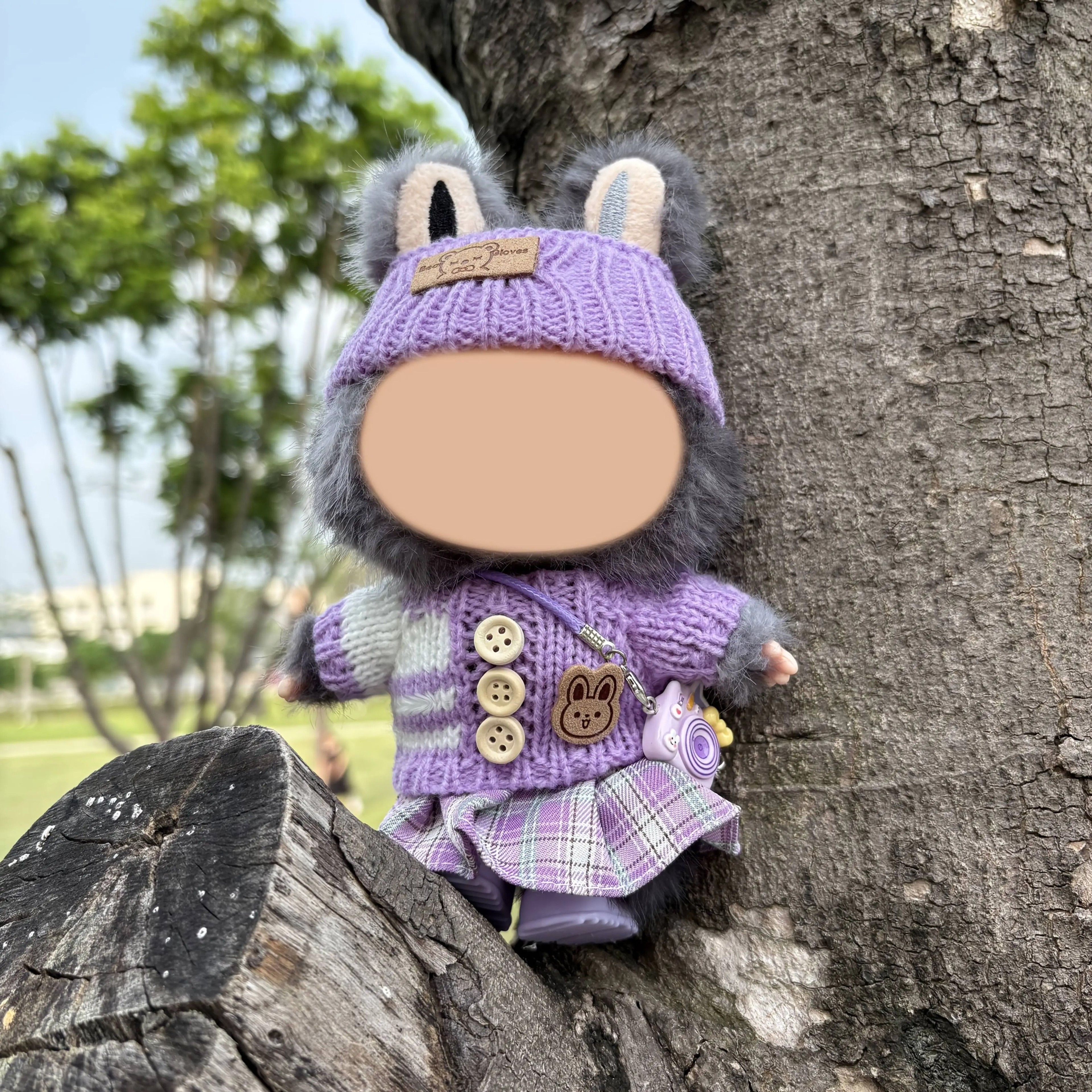 Cute Plush Animal Onesie DressUp Clothes For 15cm17cm Labubu Dolls 4