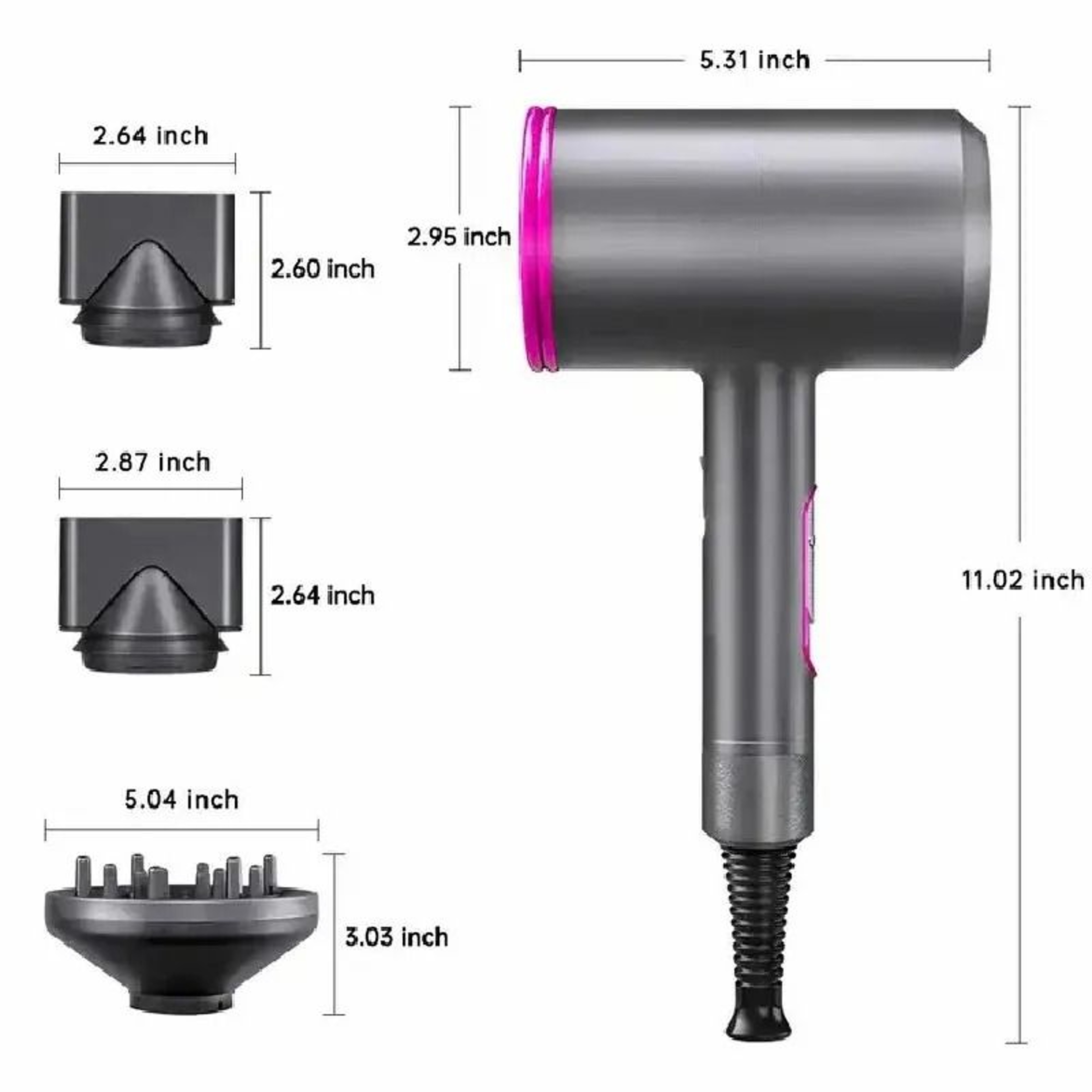 Professional 2000W Negative Ion Salon Hair Dryer With Diffuser 2