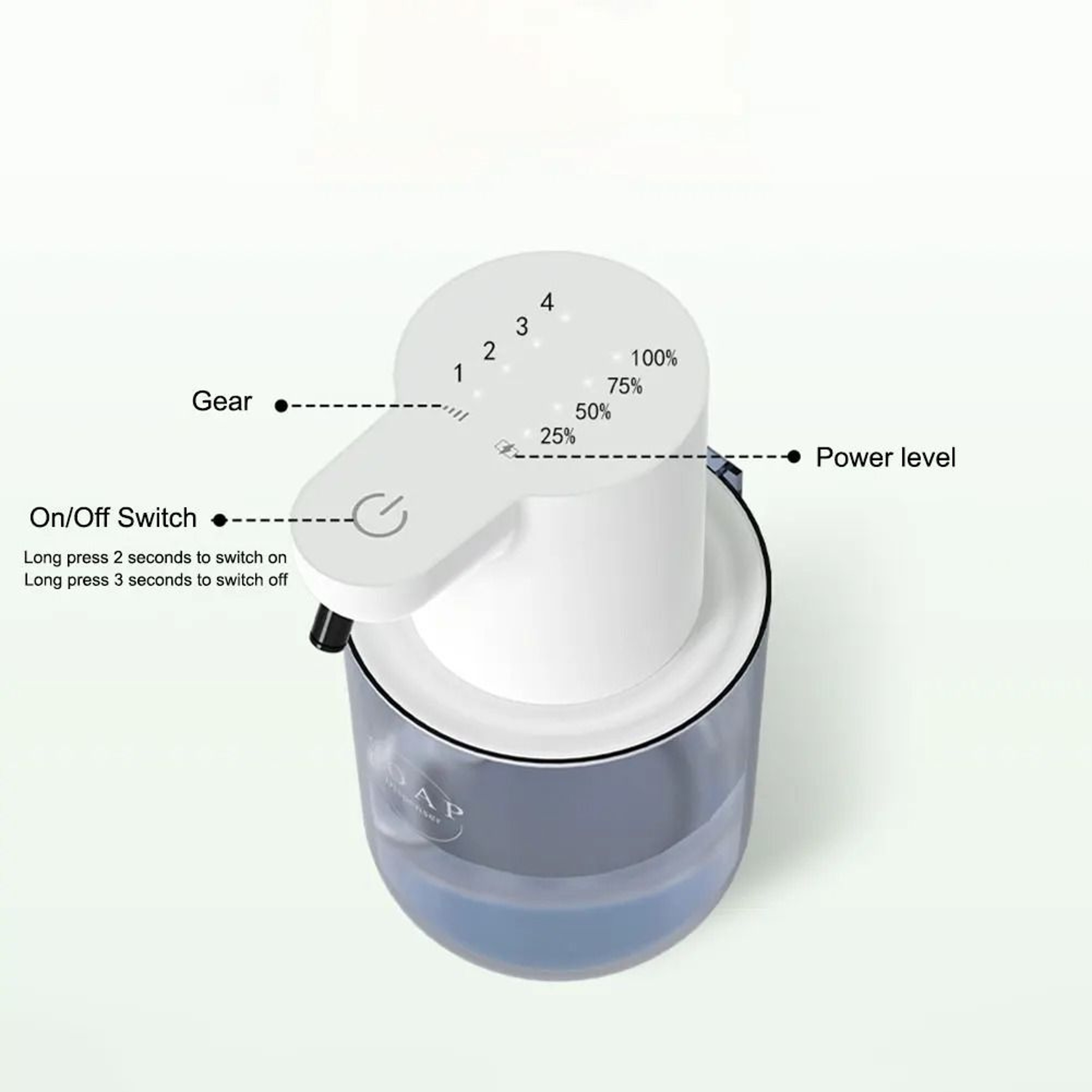 Portable 400ML Automatic Infrared Soap Dispenser FoamGel Output 4