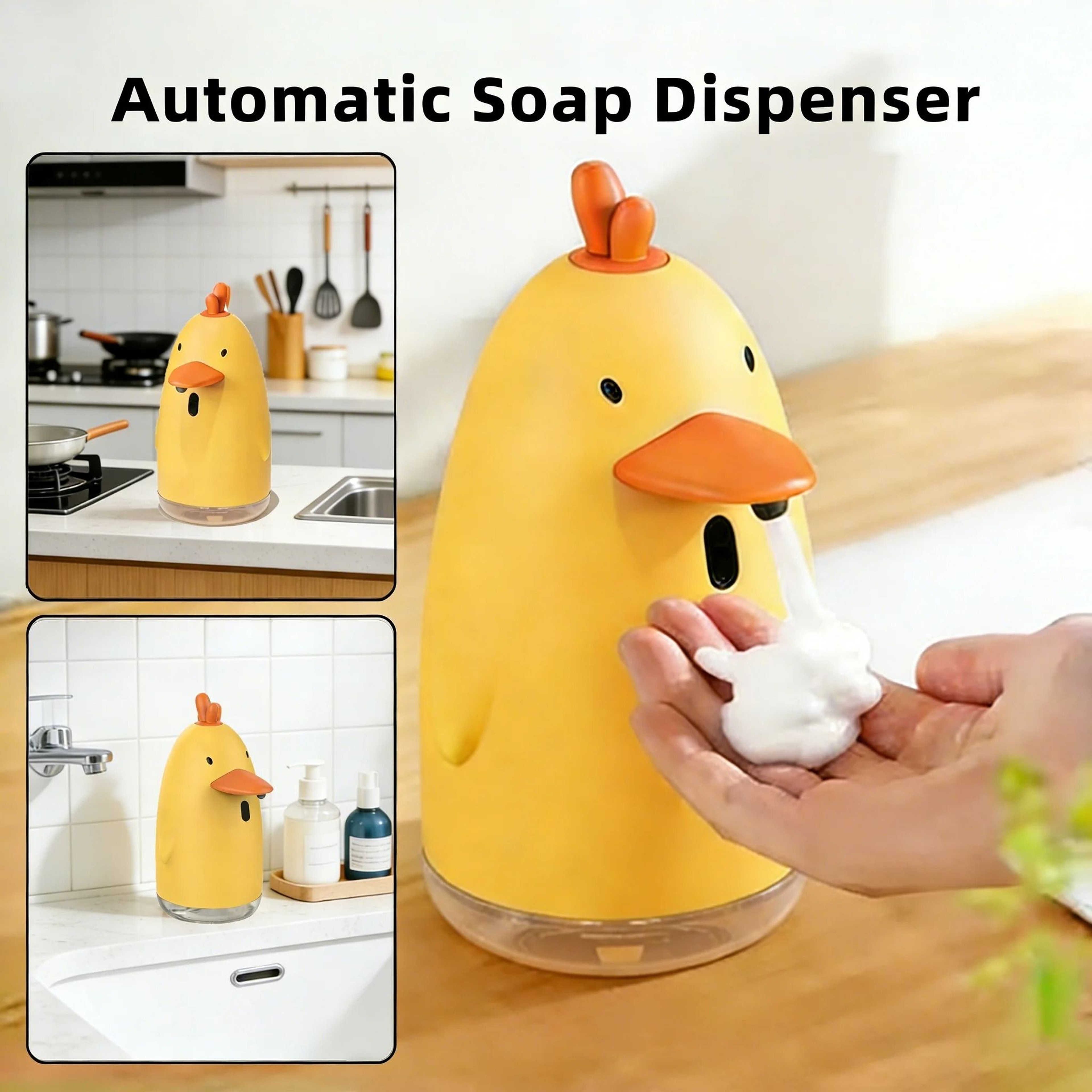 Cute Duckling 300ML Automatic Touchless Foam Soap Dispenser 0