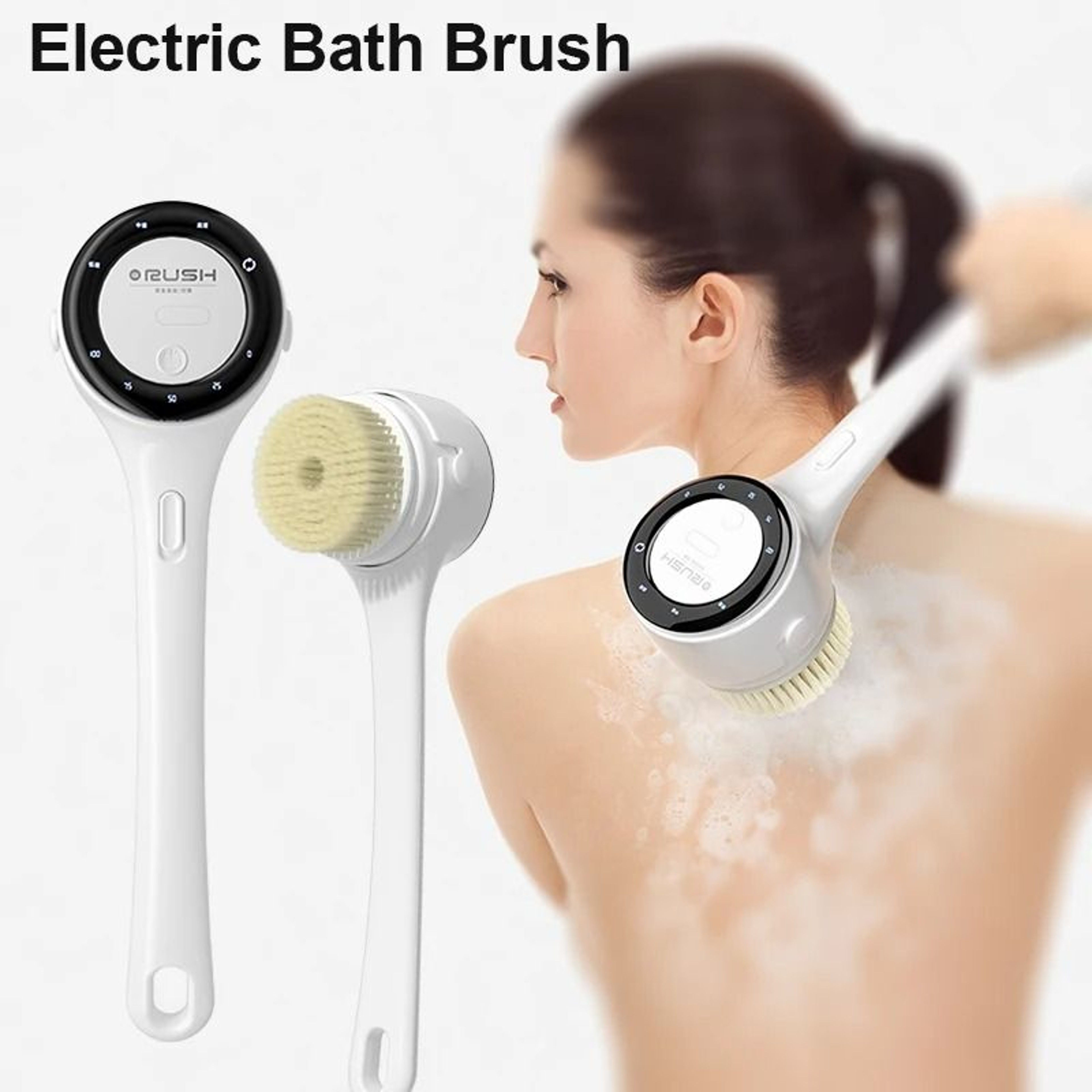 5in1 Waterproof Electric Spinning Shower Body Brush With Long Handle 0