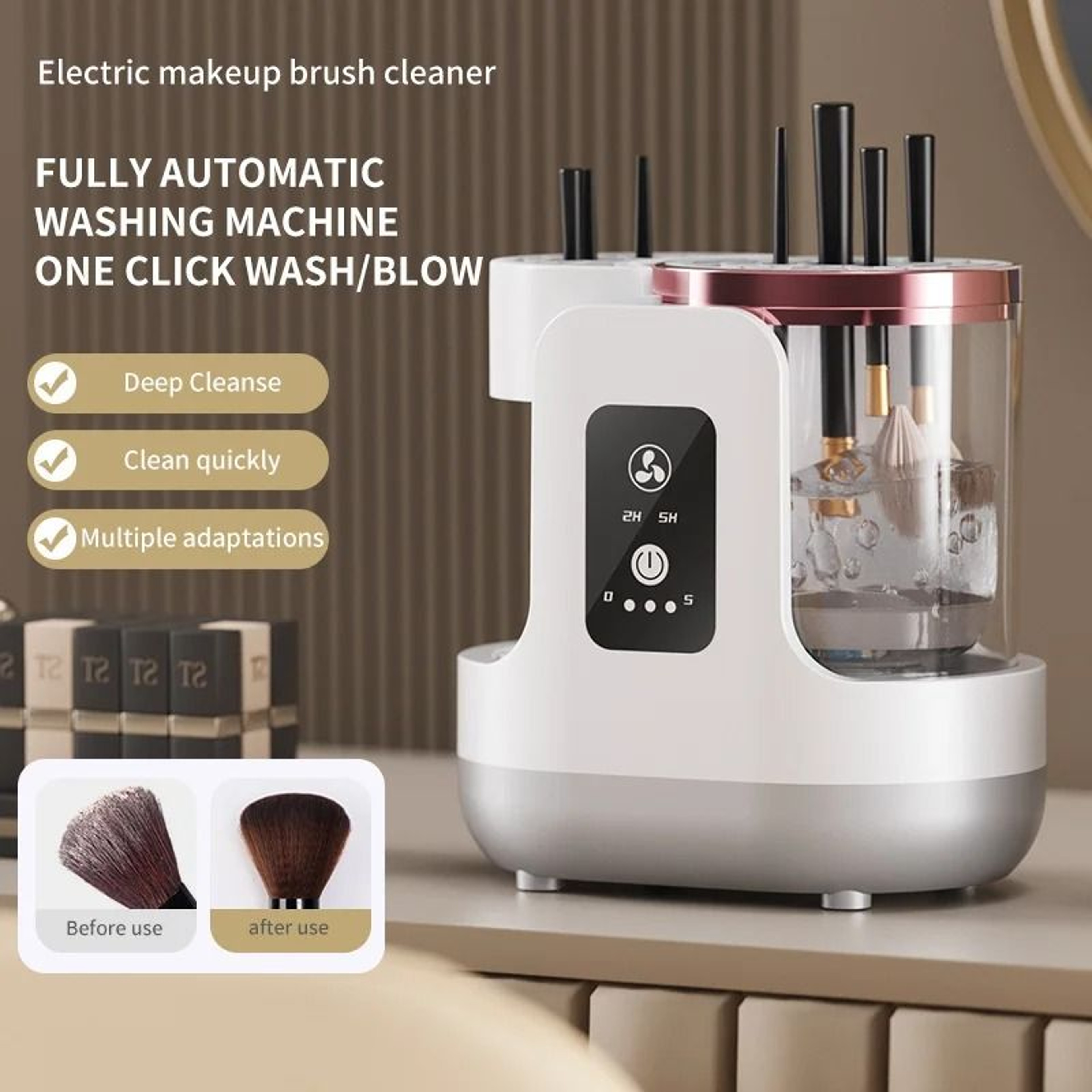 3in1 Fully Automatic Electric Makeup Brush Cleaner  QuickDryer 7