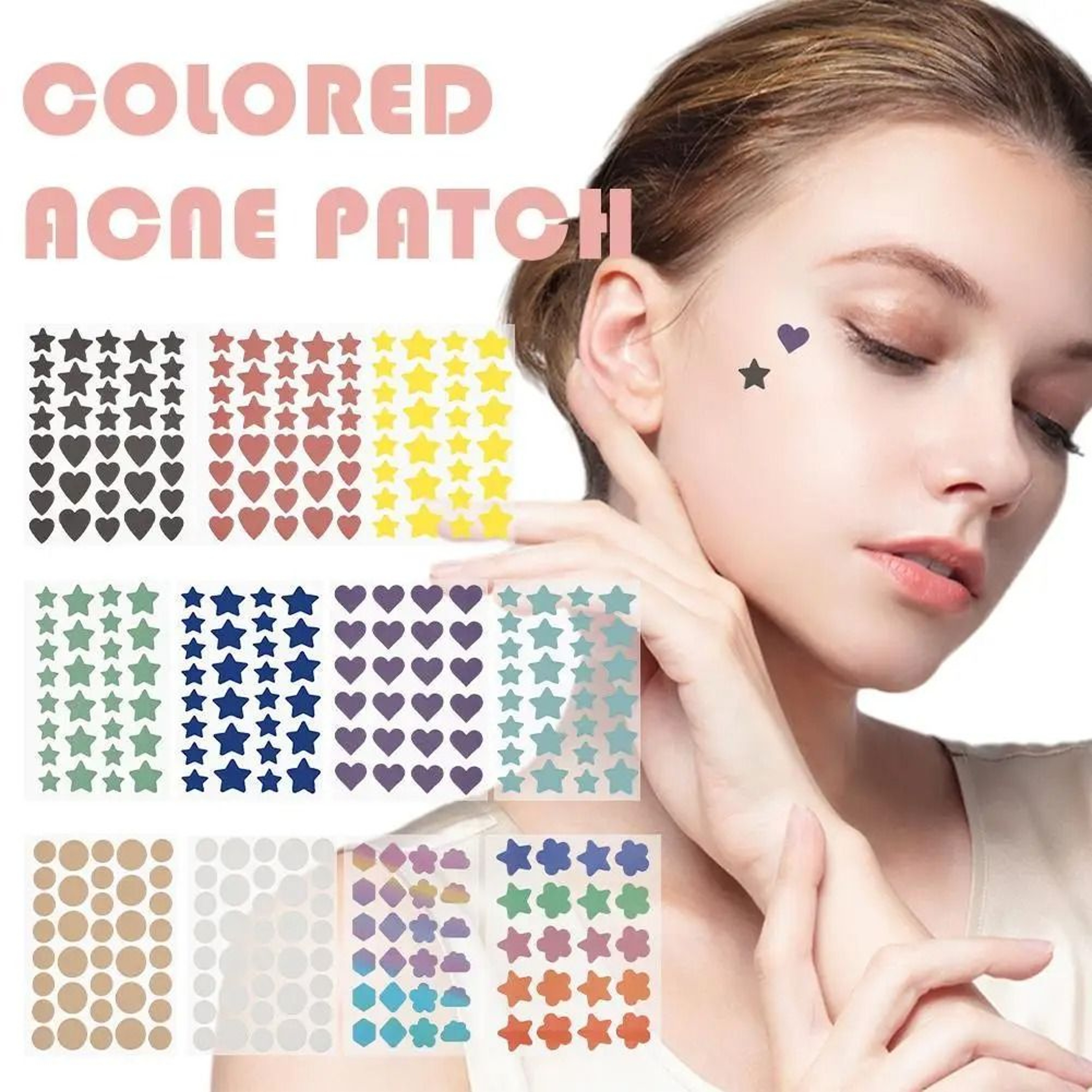 Colorful Star  Heart Shaped Hydrocolloid Acne Treatment Patches 0