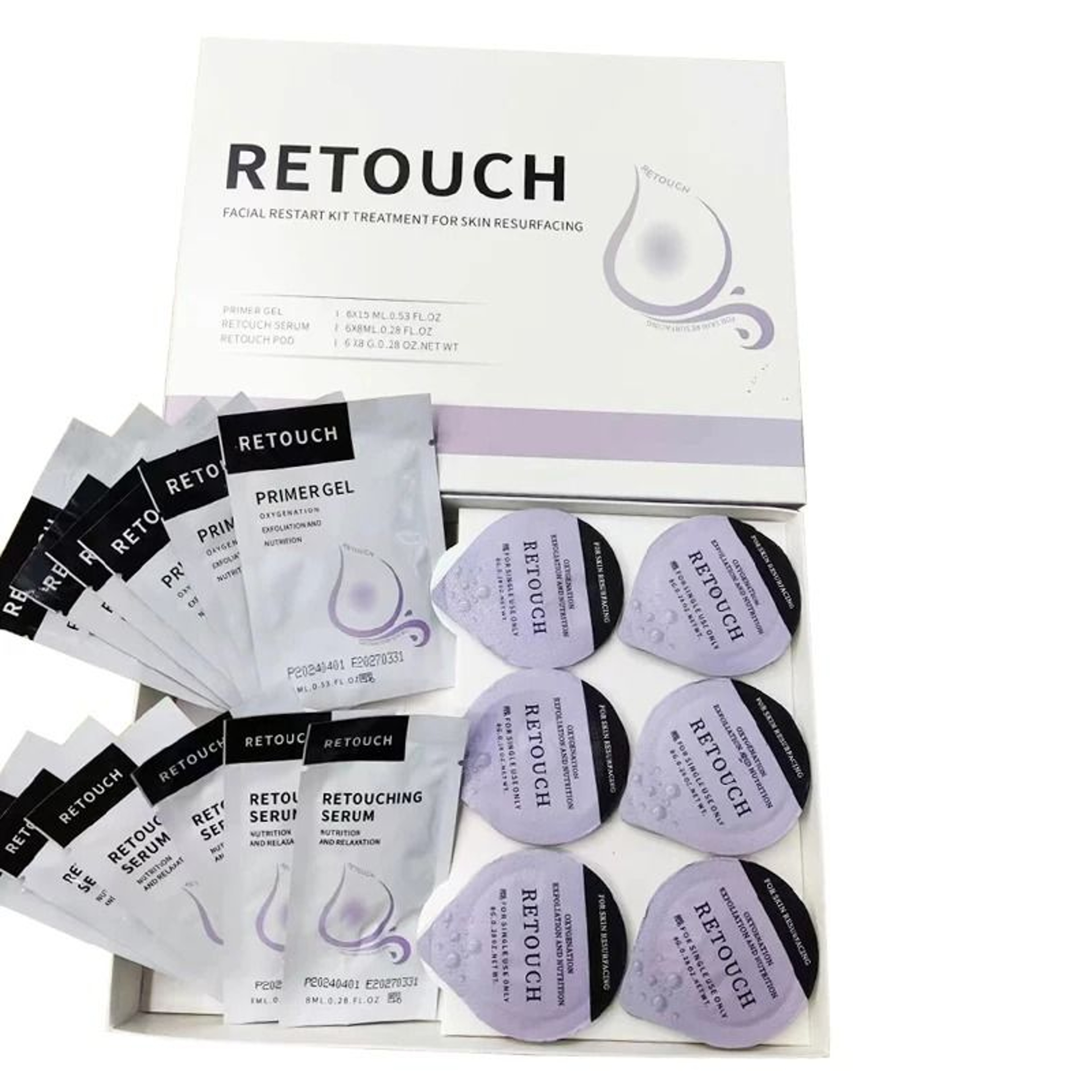 Professional CO2 Oxygen Bubble Facial Pods  Skincare Gel Kit 12