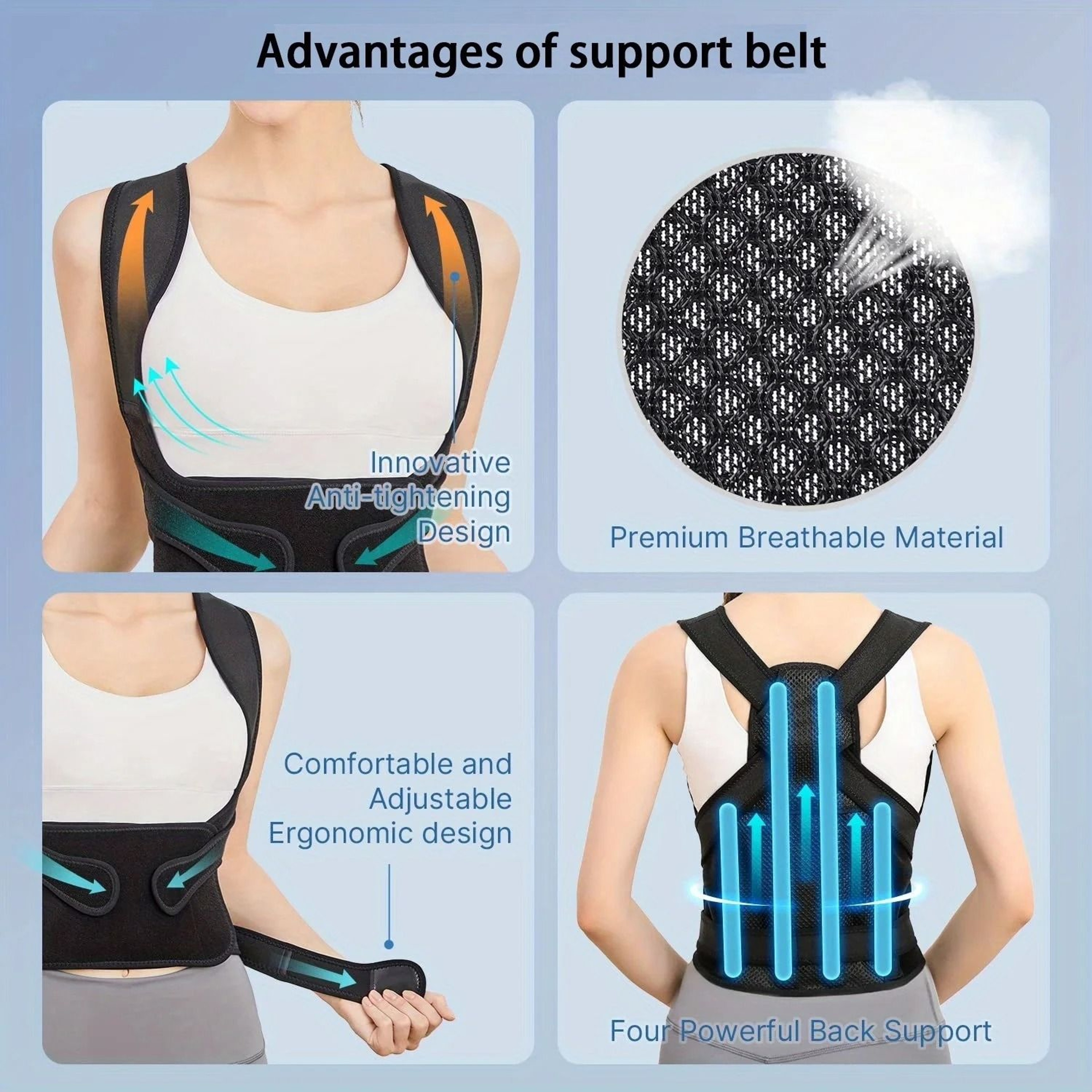 Full Back Posture Corrector  Adjustable Lumbar Spine Support Brace 4