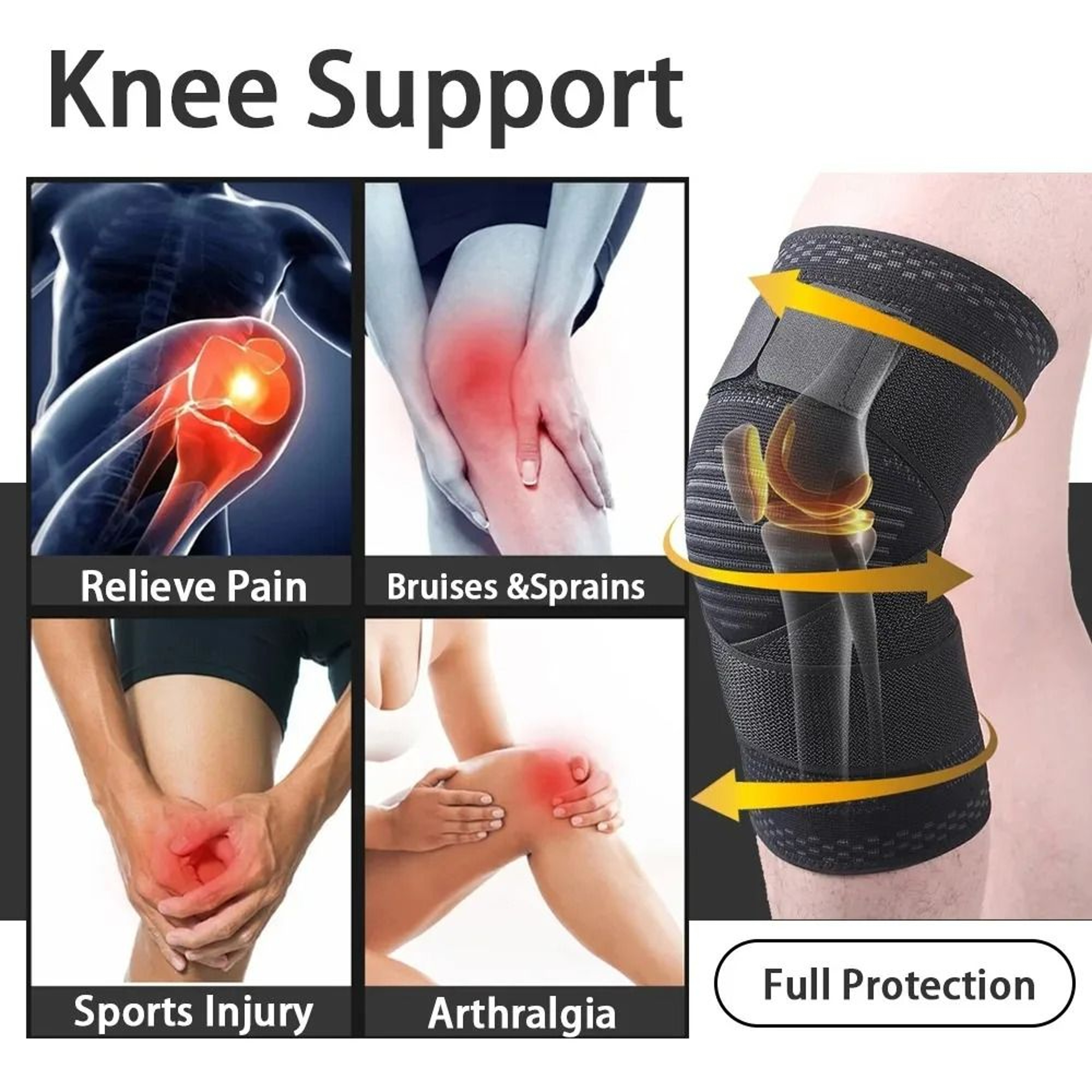Compression Knee Sleeve With Adjustable Bandage Support 2