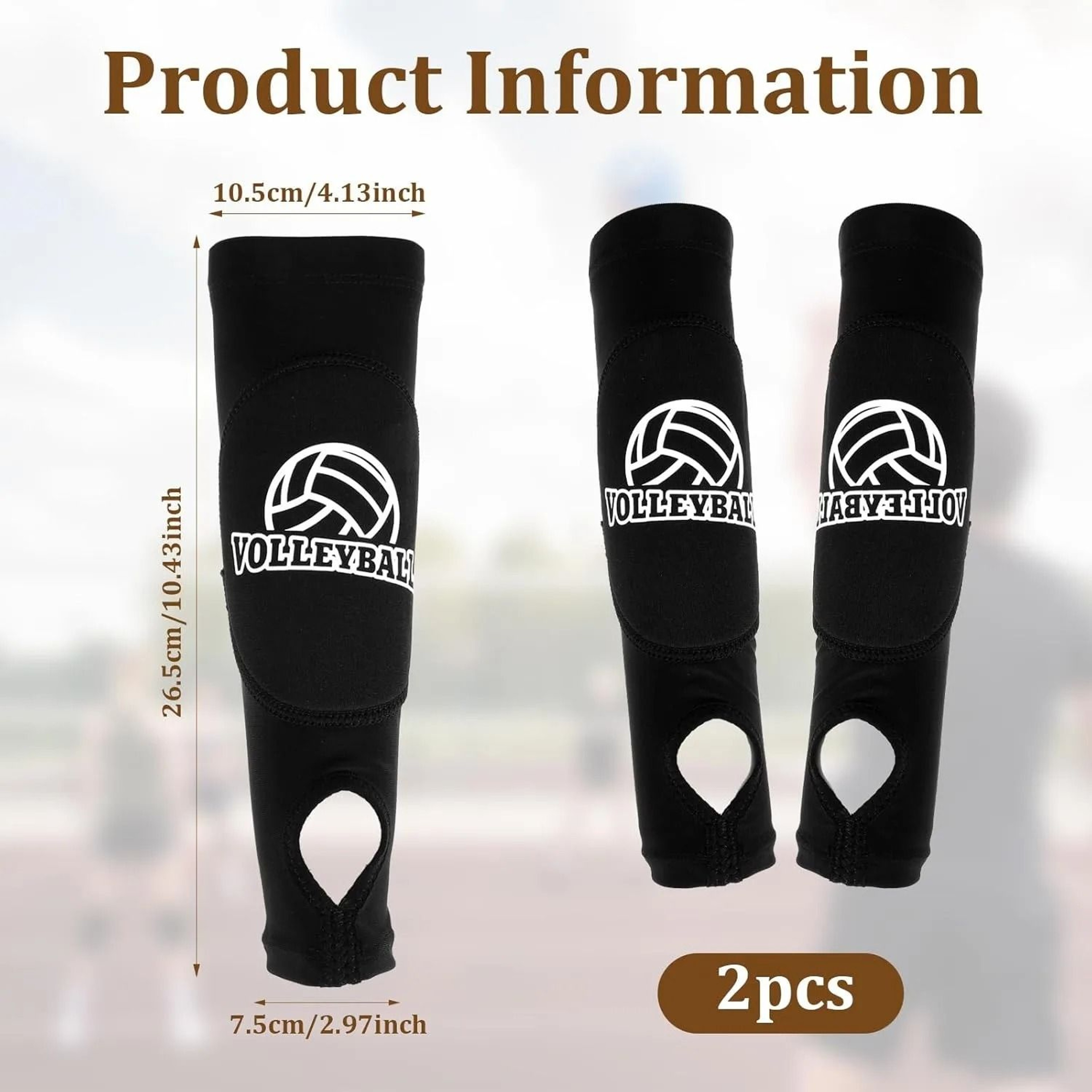 Sports Volleyball Arm Sleeves With Passing Protection Pads And Thumbholes 1