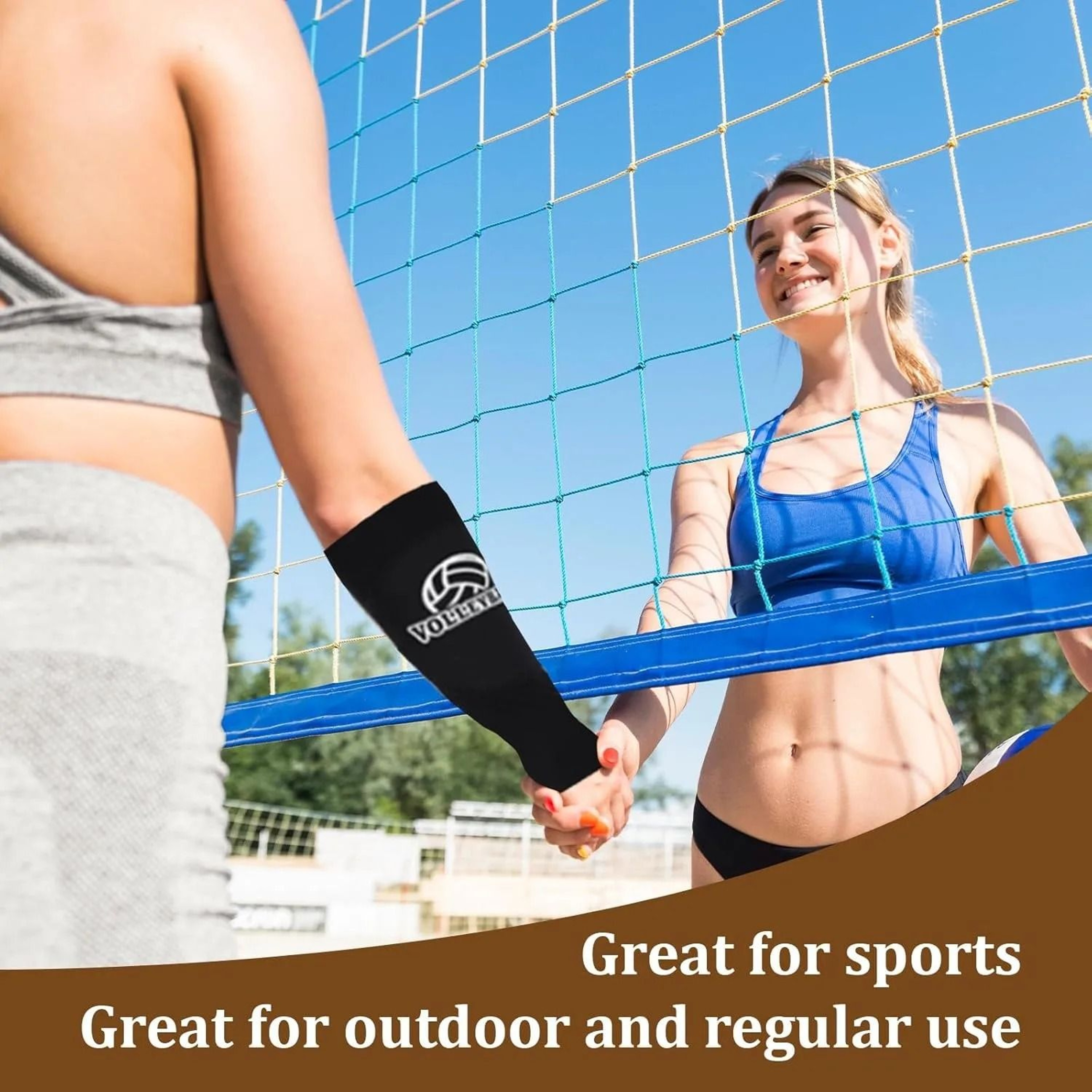 Sports Volleyball Arm Sleeves With Passing Protection Pads And Thumbholes 4