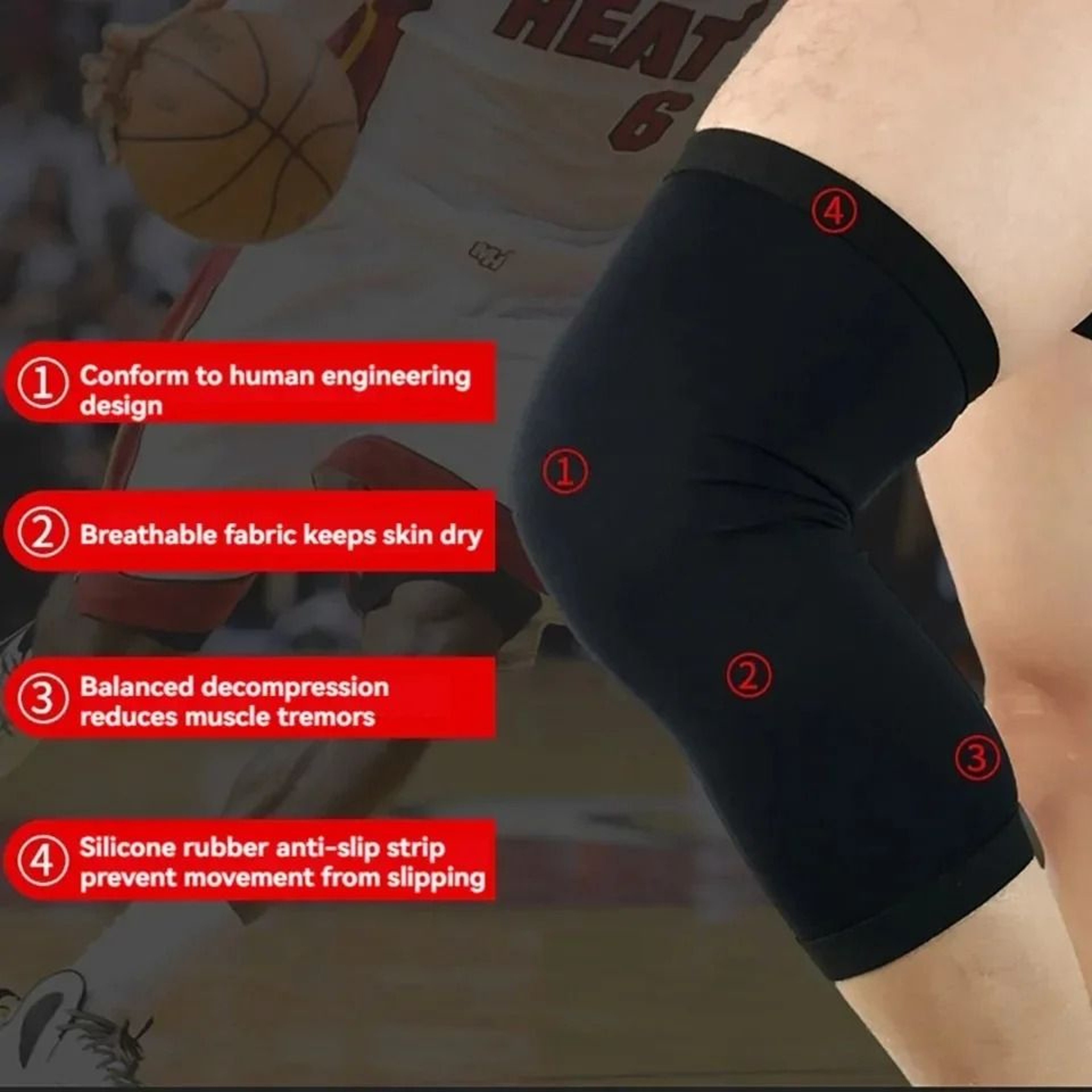 Basketball Sports Knee Pad Compression Leg Warmer 2