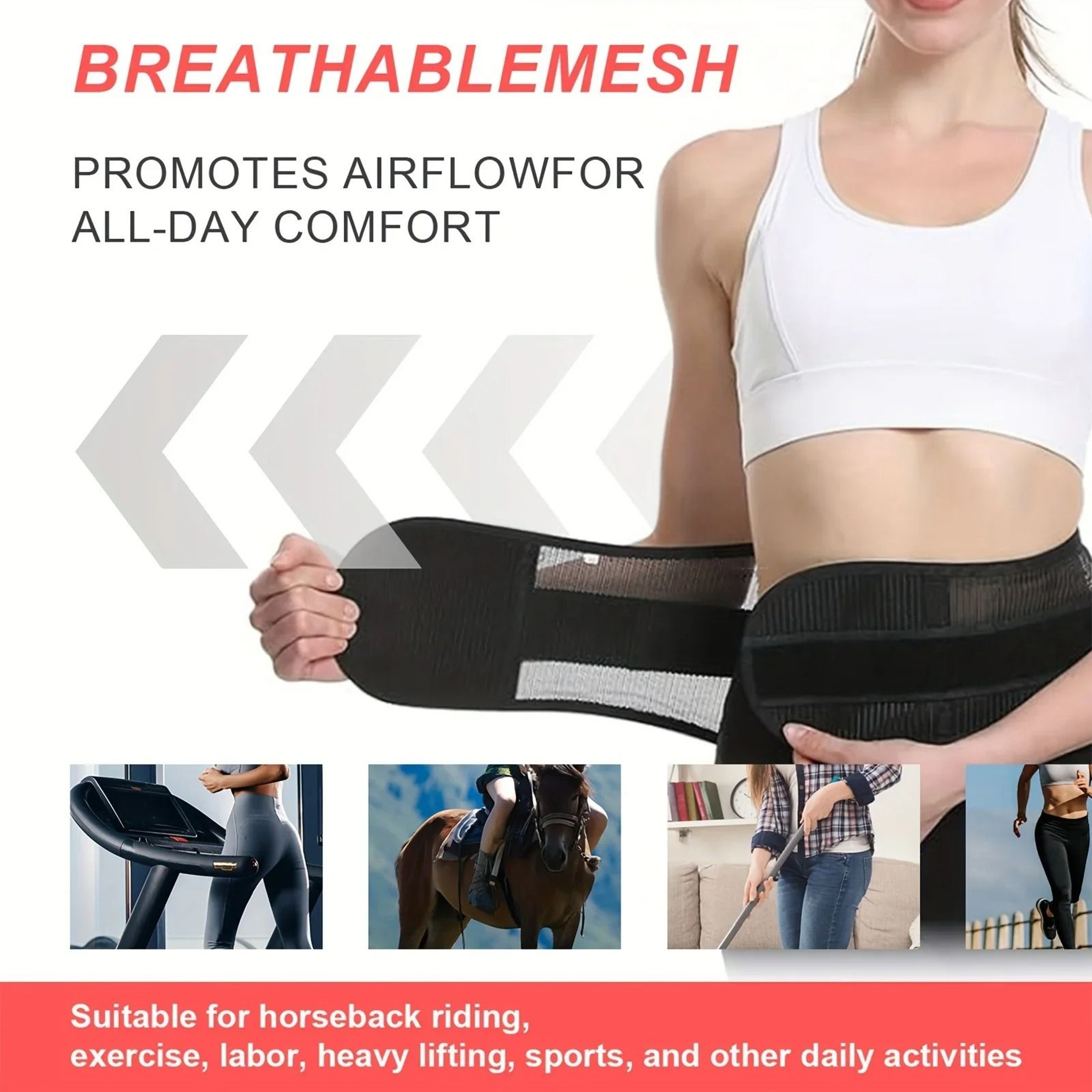 DoubleDrawstring Breathable Sports Waist Support Belt 3