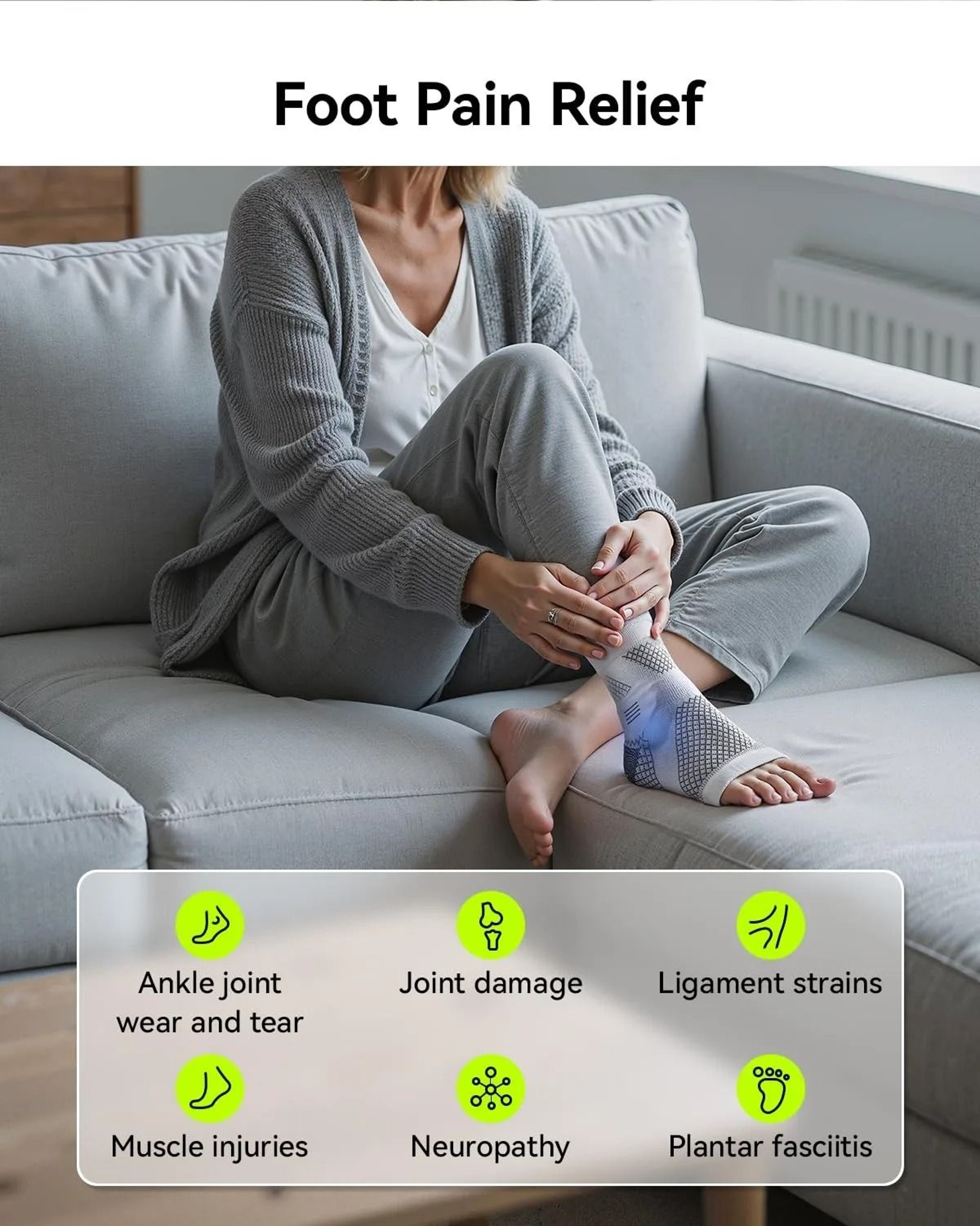Neuropathy  Plantar Fasciitis Compression Socks 1 Pair Pack 2
