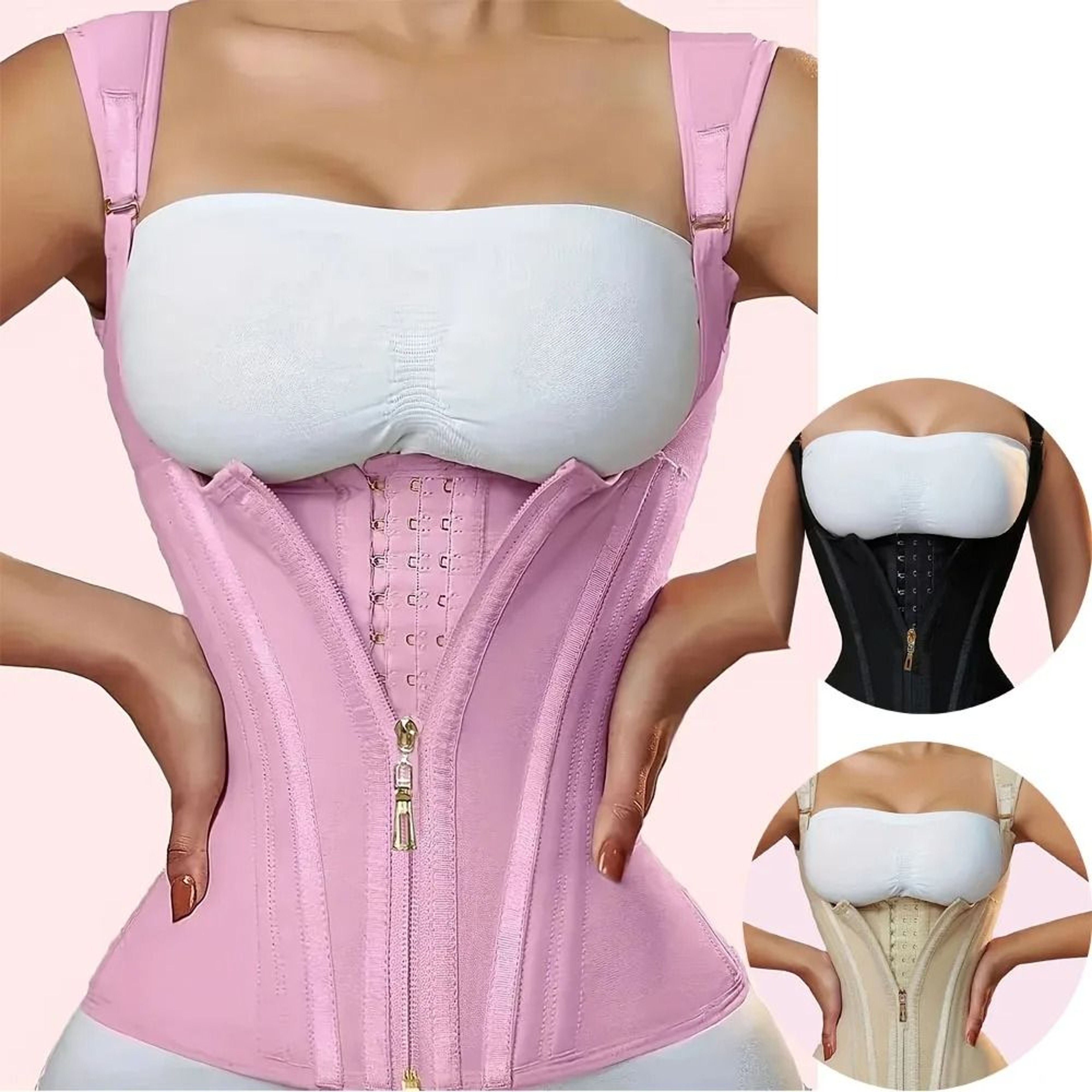 Womens Plus Size Hard Control Tummy Corset Vest 0