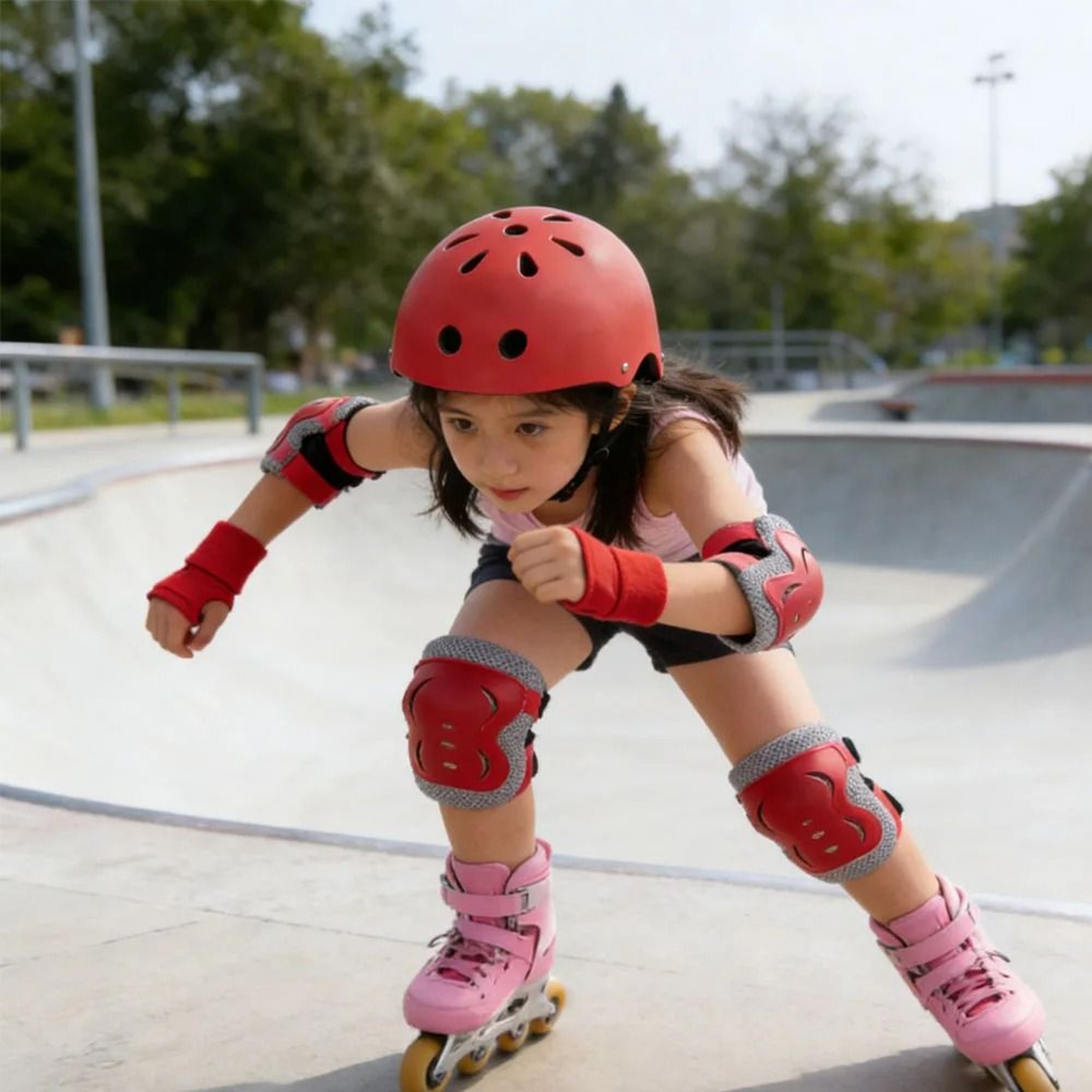 Kid Skating Protective Gear Set With Skateboard Helmet And Pads 2