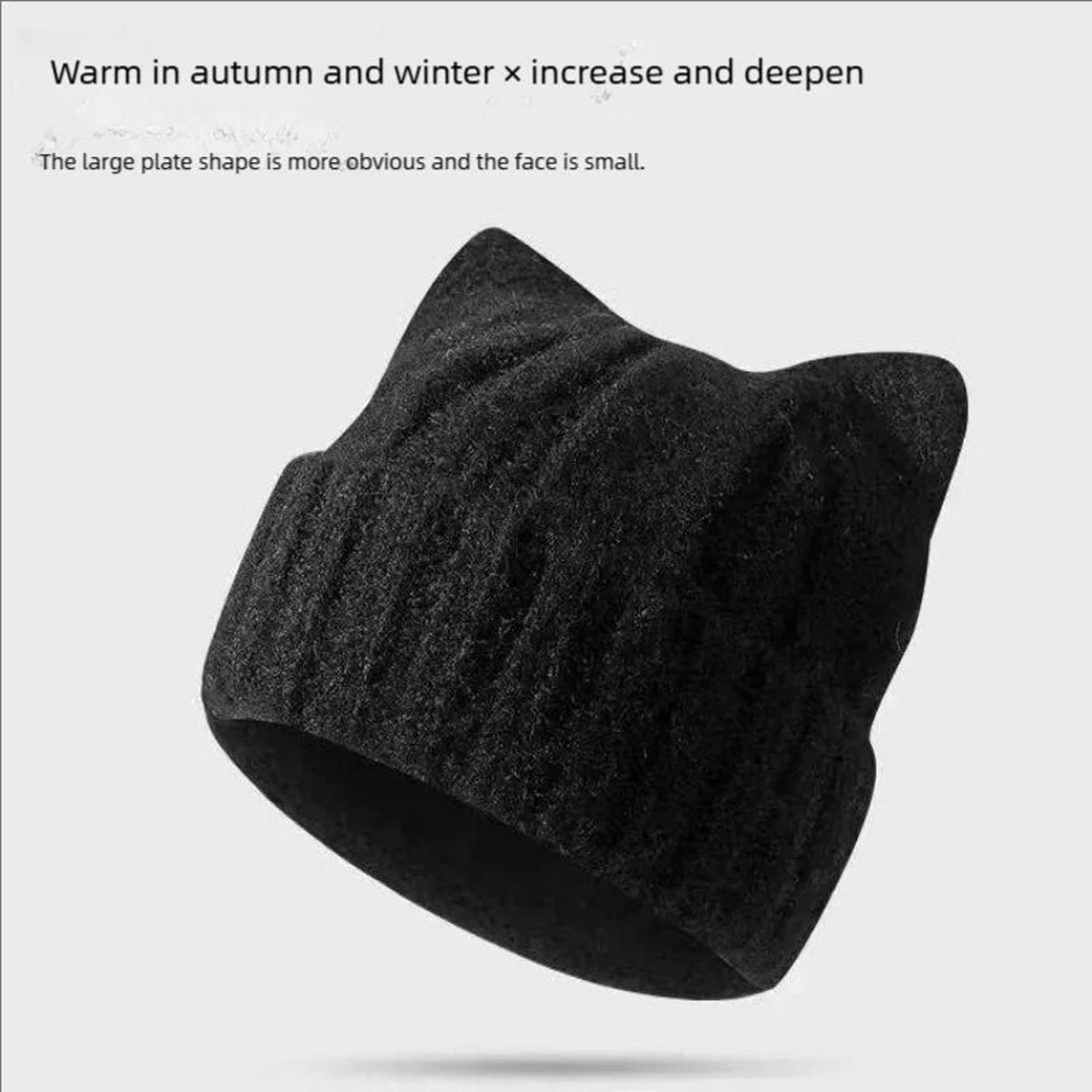 Cat Ear Beanie Winter Hat Warm Knitted Cap 2