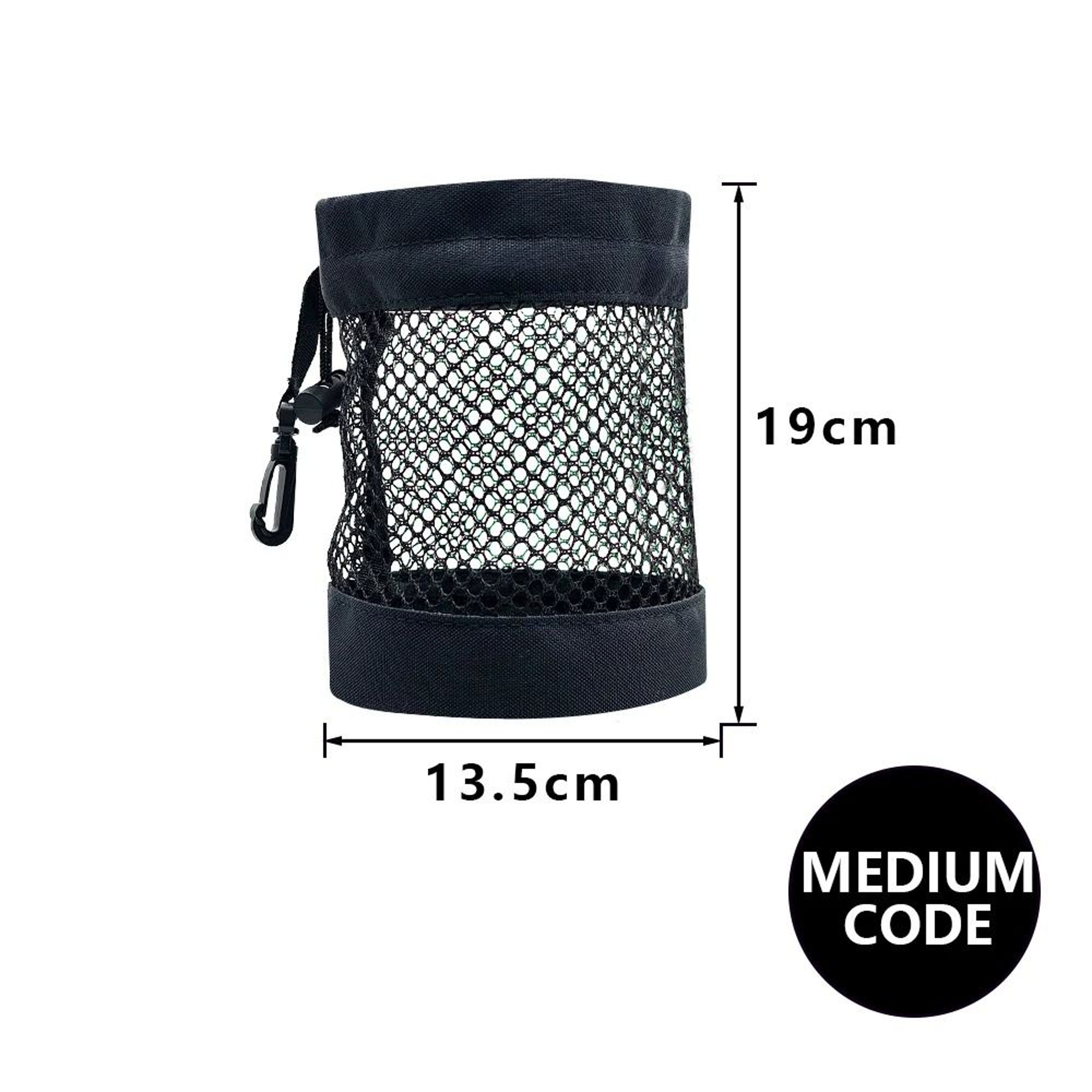 Black Golf Ball Pouch Bag With Mesh Nylon 7