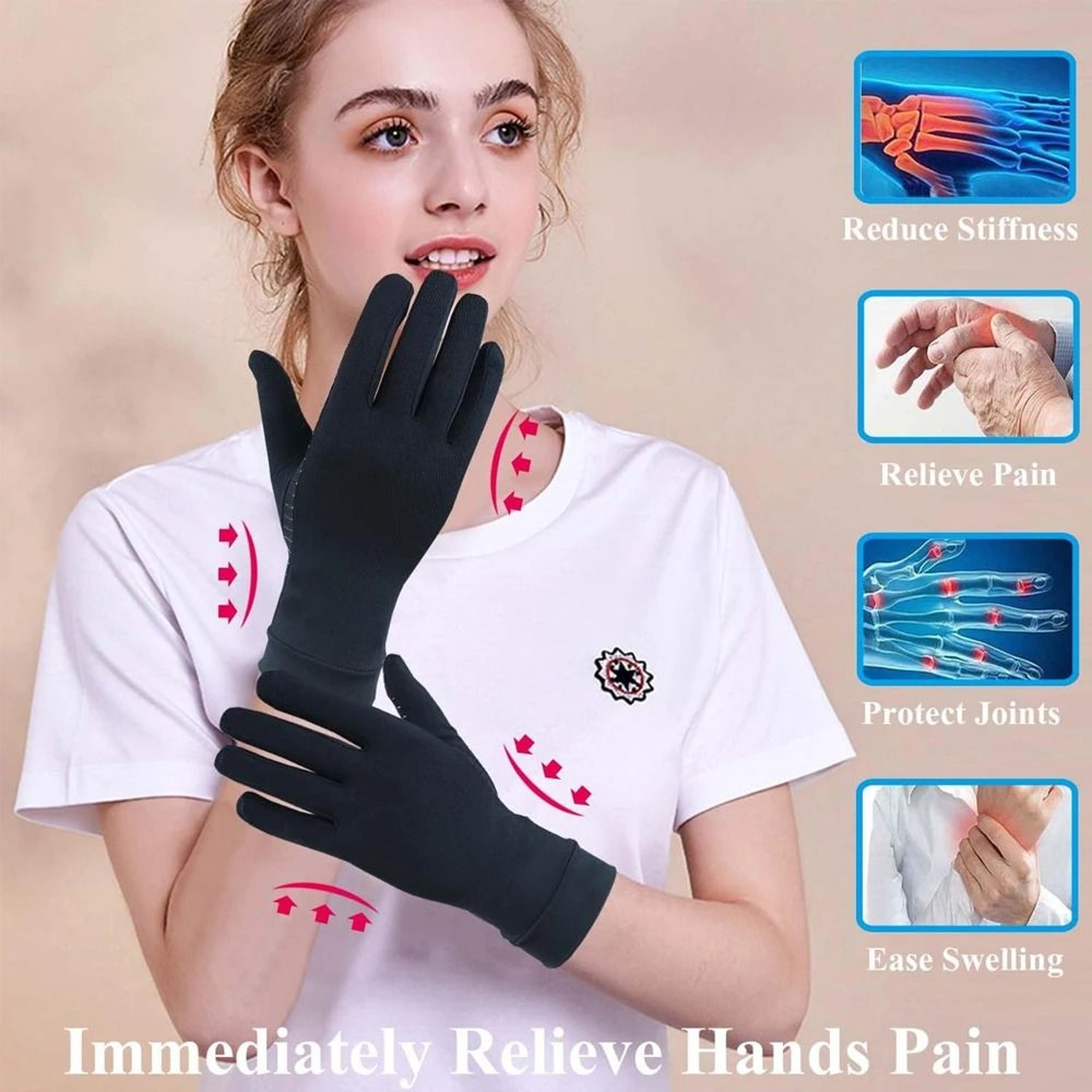 Copper Compression Arthritis Gloves For Hand Pain Relief 1