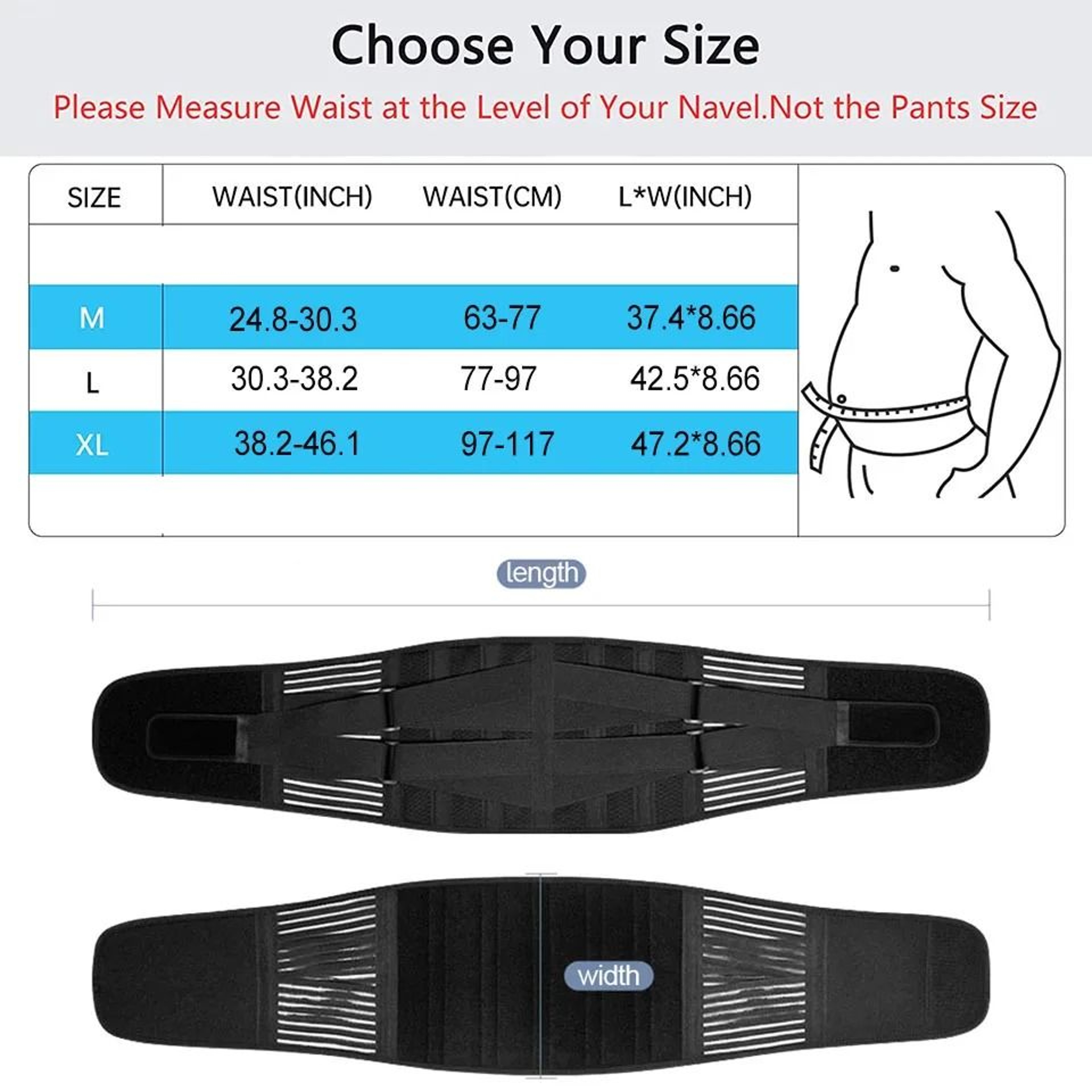 AOLIKES Orthopedic Lower Back Support Belt With 6 Stays And AntiSkid Grip 1