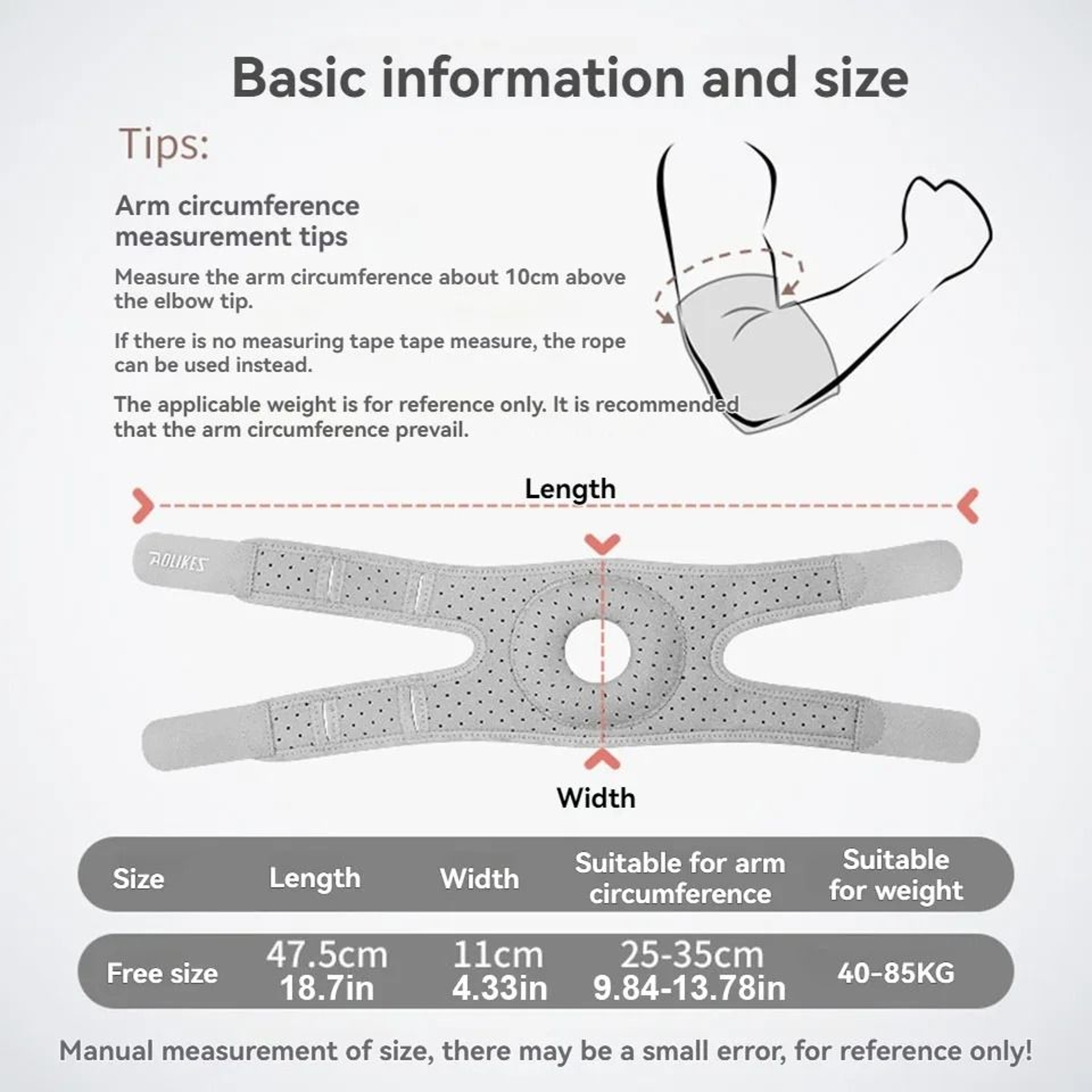 AOLIKES Breathable Elbow Compression Sleeve And Joint Support For Tennis  Golfers Elbow 1
