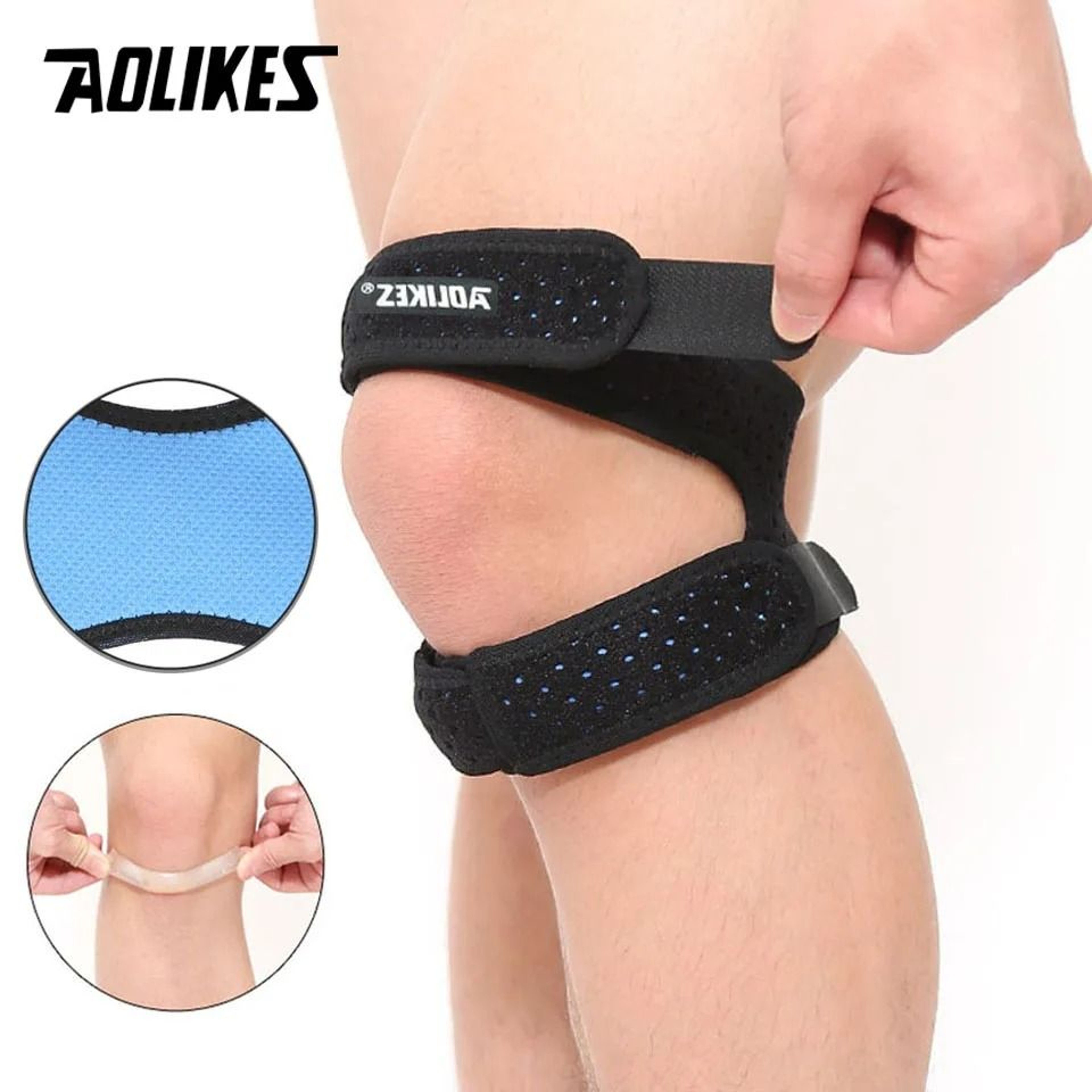 AOLIKES Adjustable Sport Compression Patella Band With Dual Compression Stabilizers 7