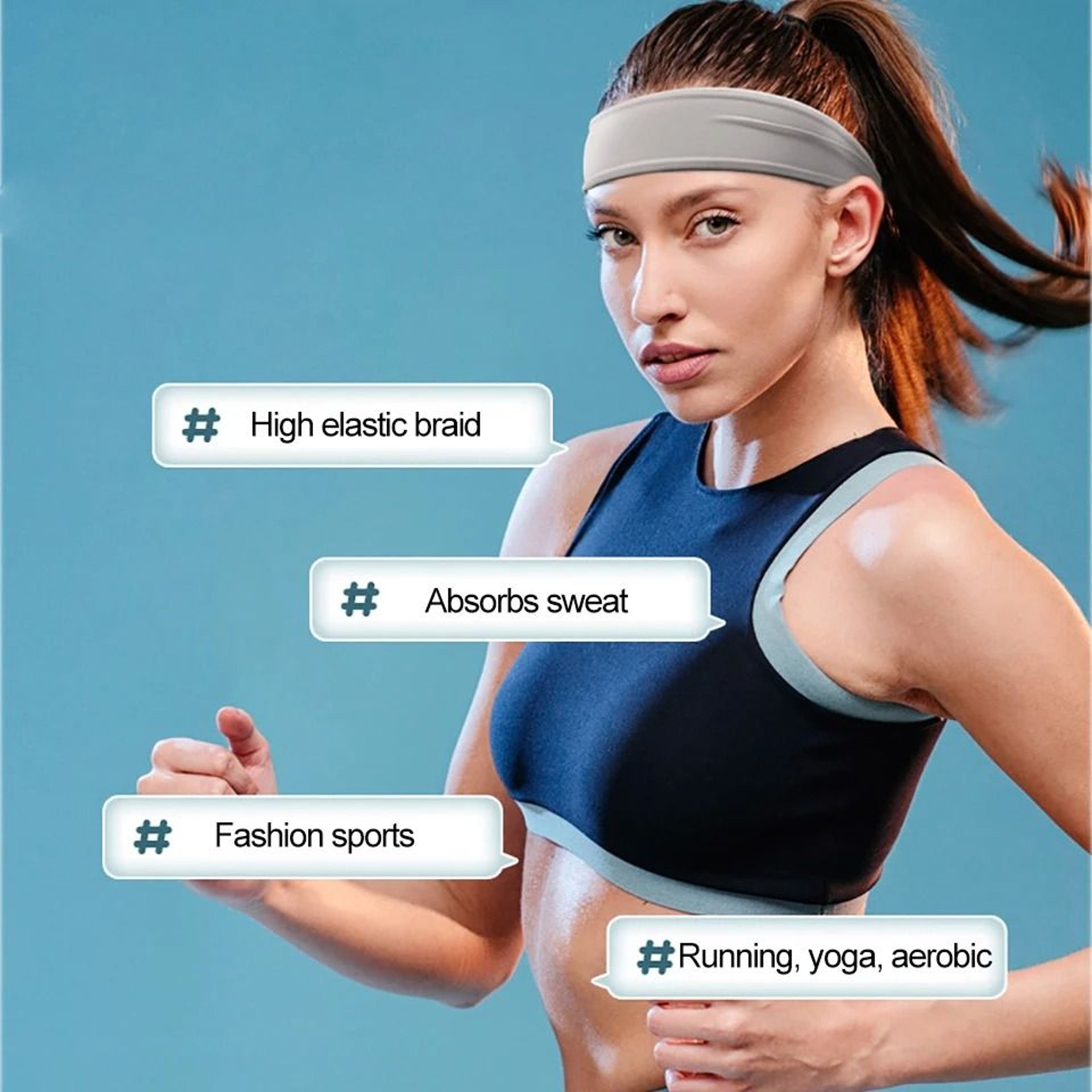 AOLIKES Non Slip Moisture Wicking Sport Headband For Running Fitness Cycling And Yoga 5