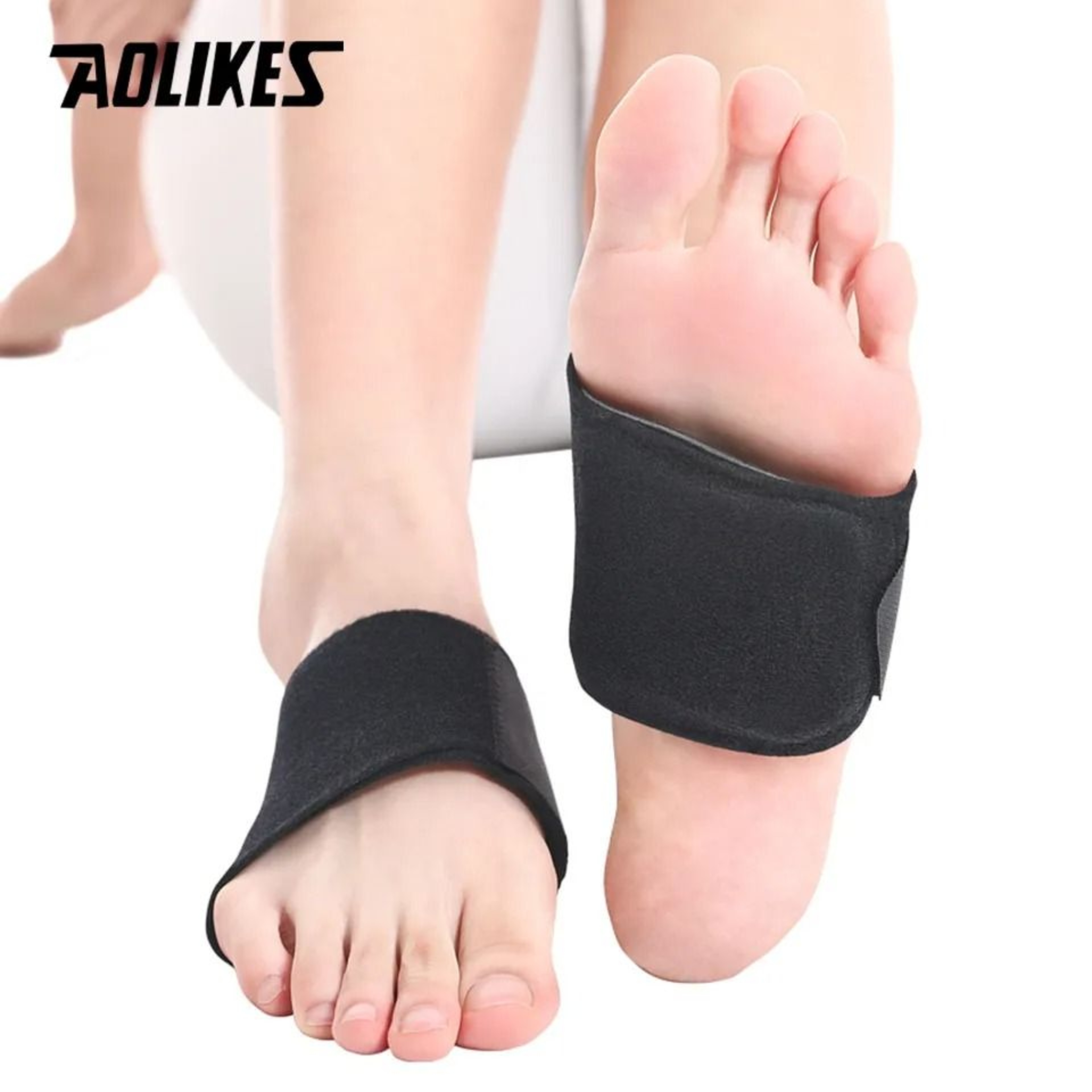AOLIKES Adjustable Arch Support Pads With Cushion Compression Sleeves For Flat Feet And Plantar Fas 4