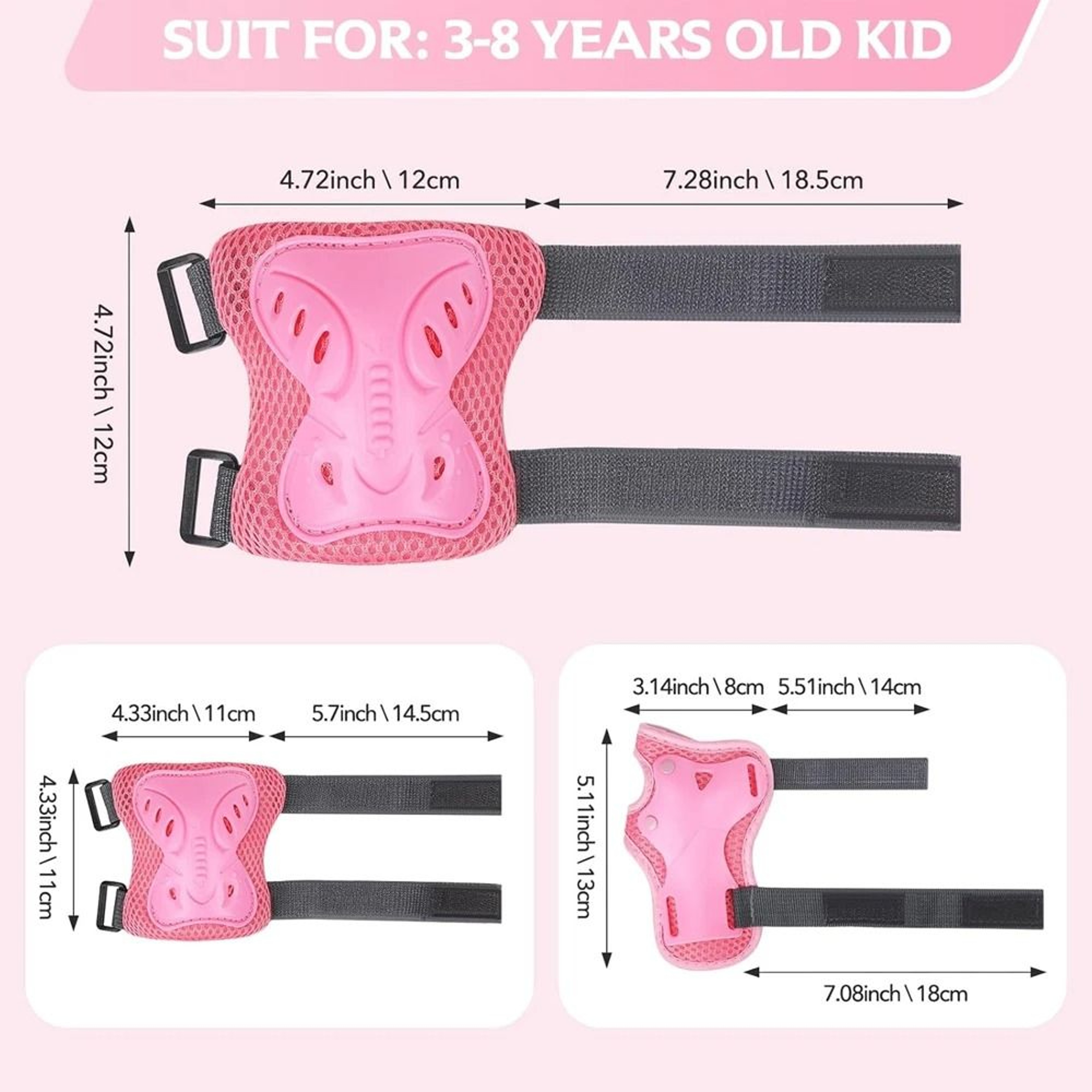 6PCS Kids Protective Gear Set With Knee Pads Elbow Pads  Wrist Guards Ages 310 3
