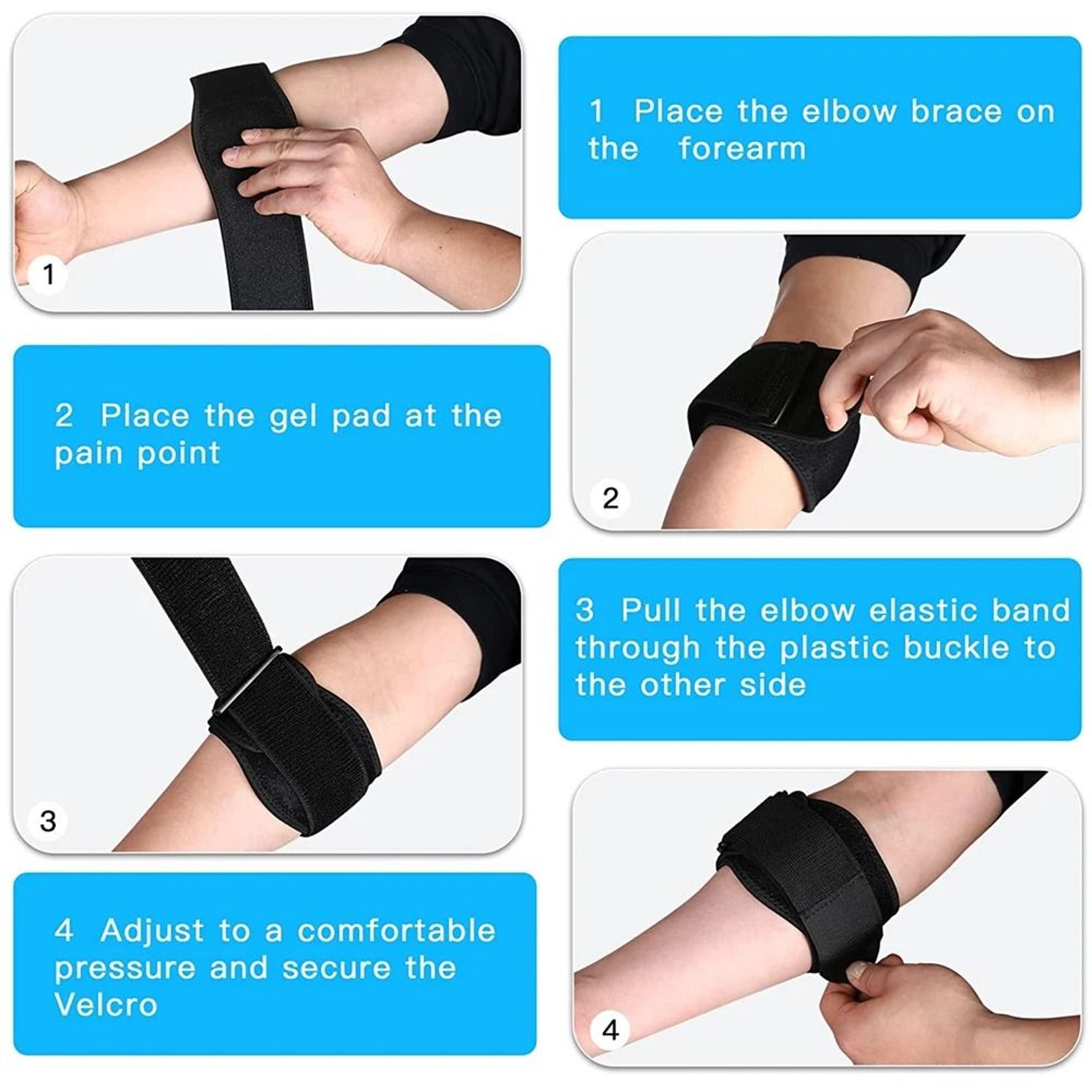Premium Tennis Elbow Brace  Adjustable Counterforce Strap For Tendonitis Relief 2