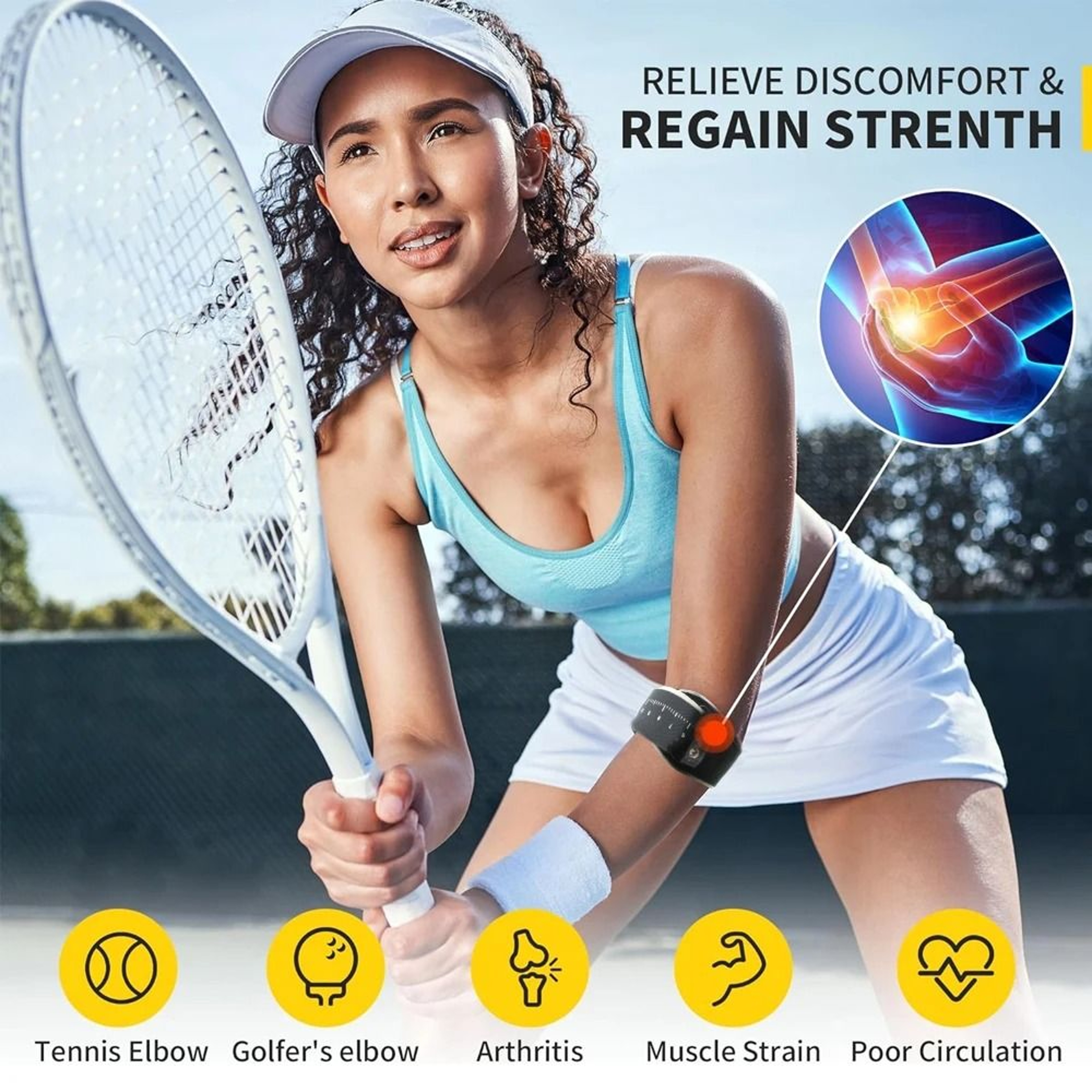 Adjustable Tennis Elbow Strap With Removable Pad For Forearm Support 4