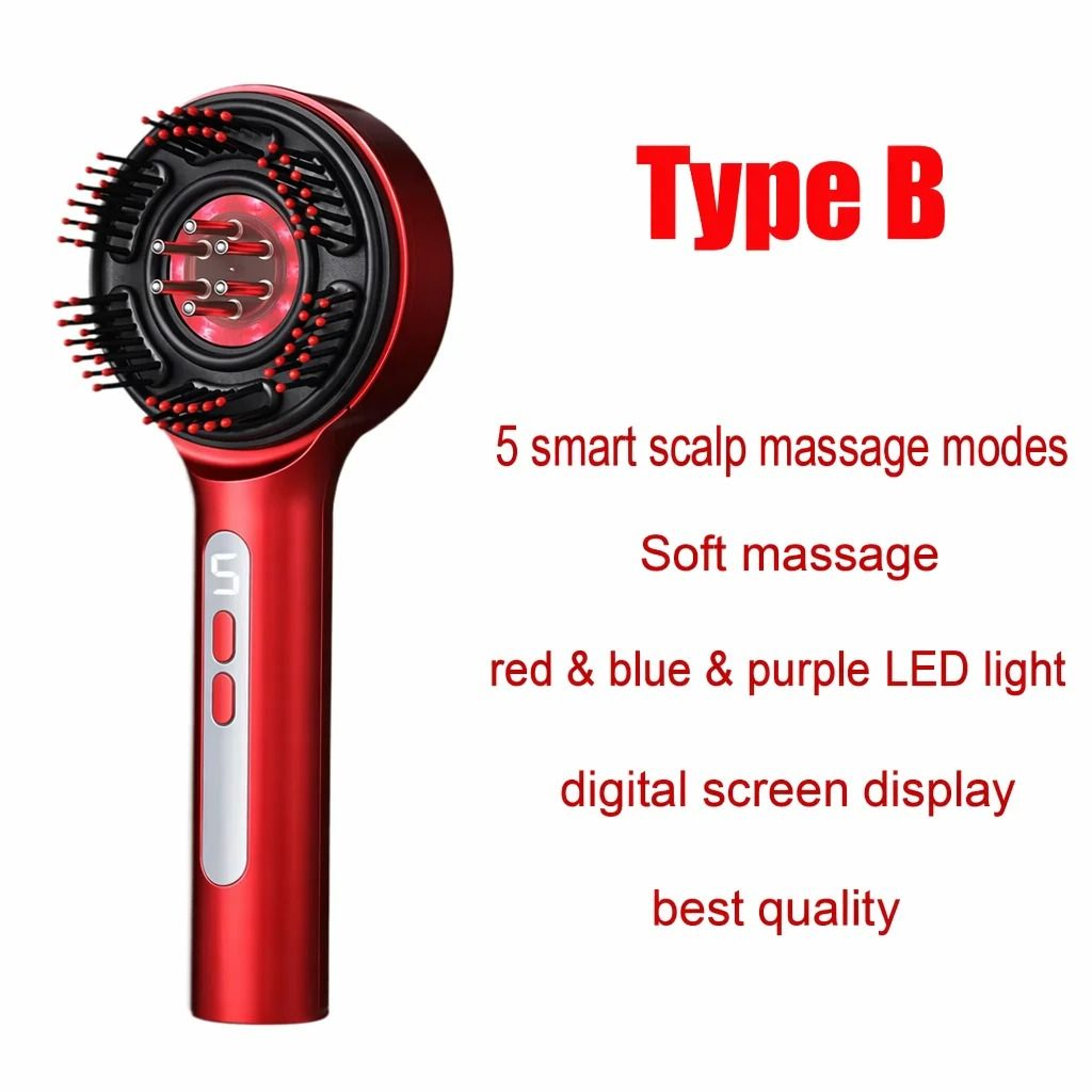 Electric Red Light Scalp Massager  Oil Applicator Comb 7