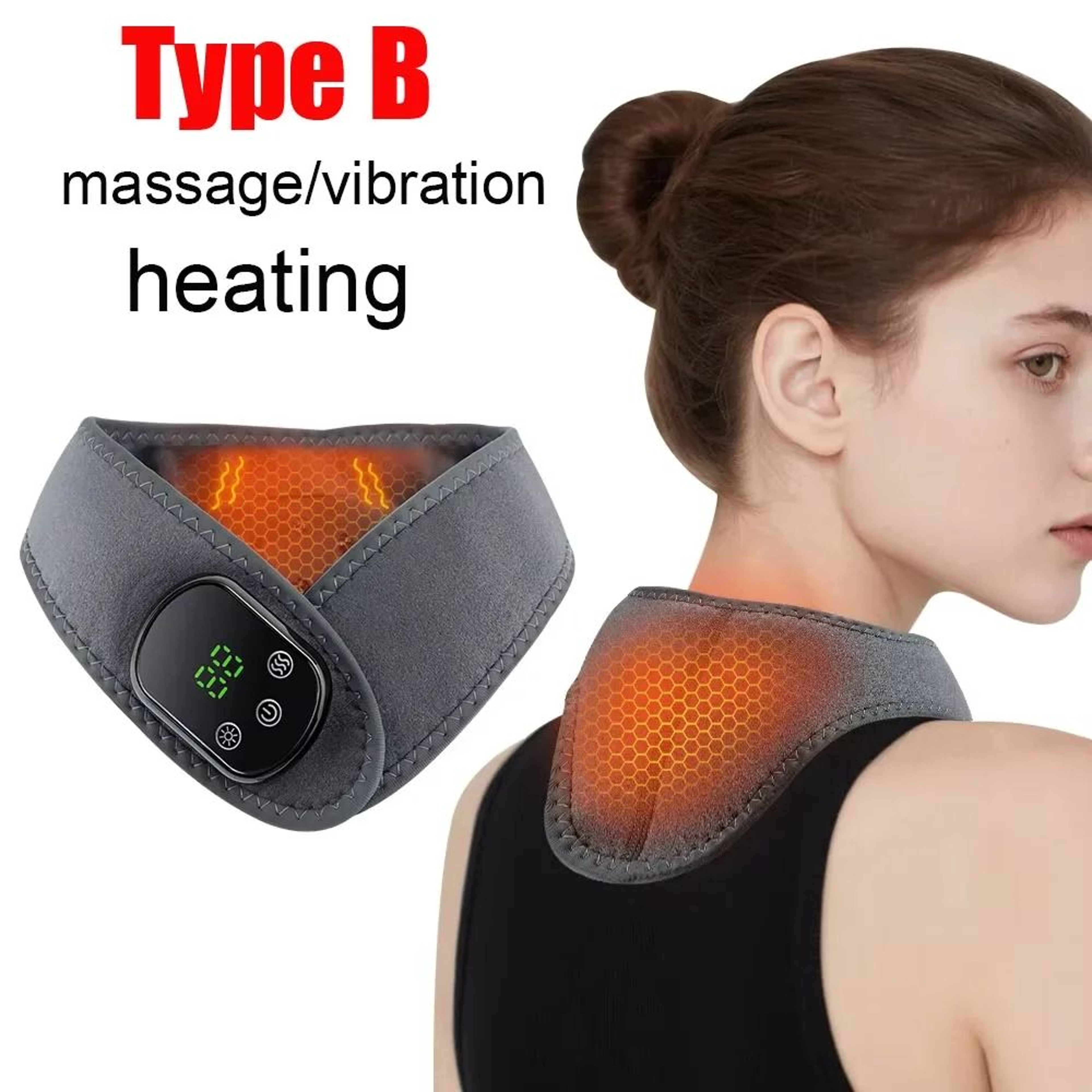 Cordless Red Light Therapy  Vibration Neck Massager 8