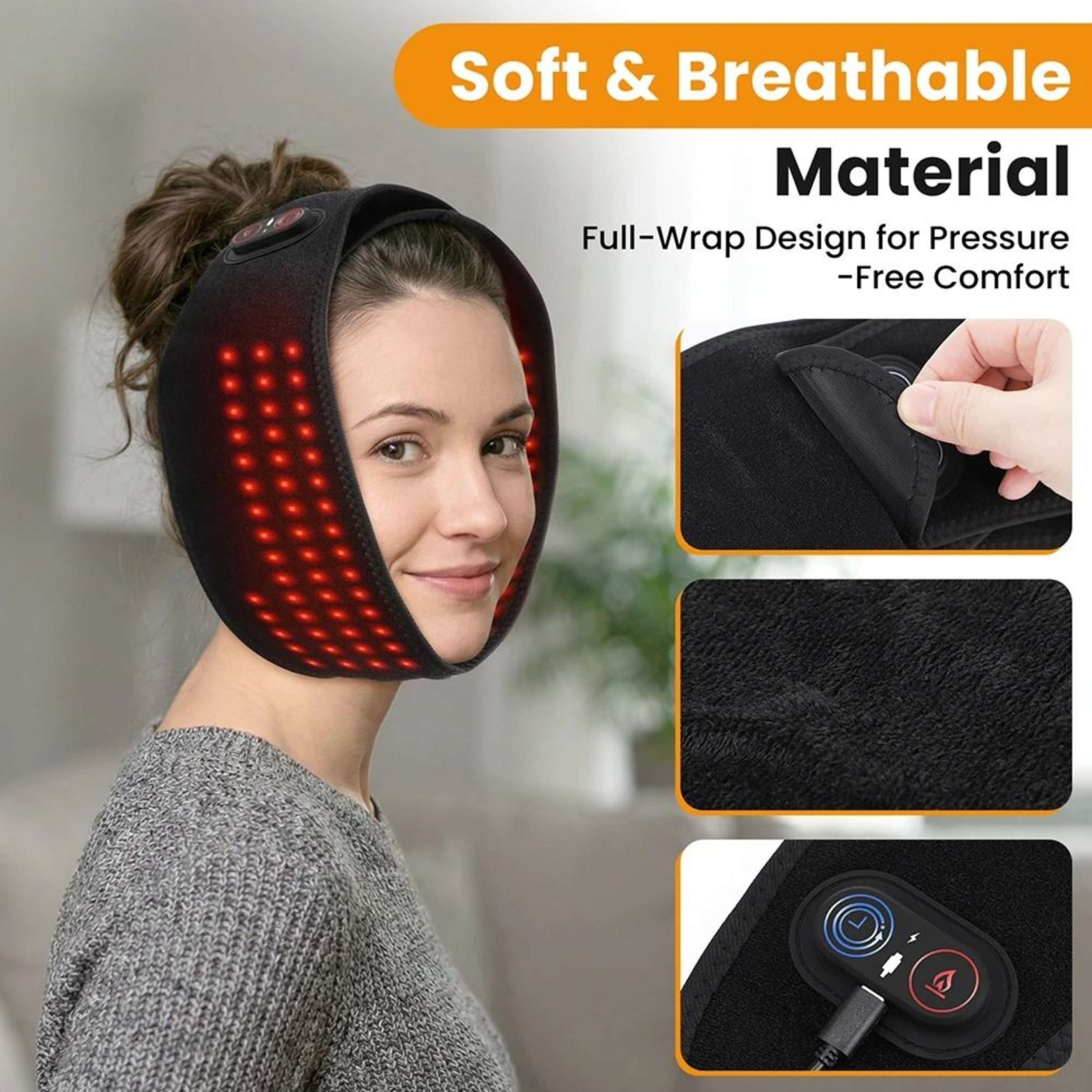 660nm LED Face Mask  LargePanel Therapymassa 4