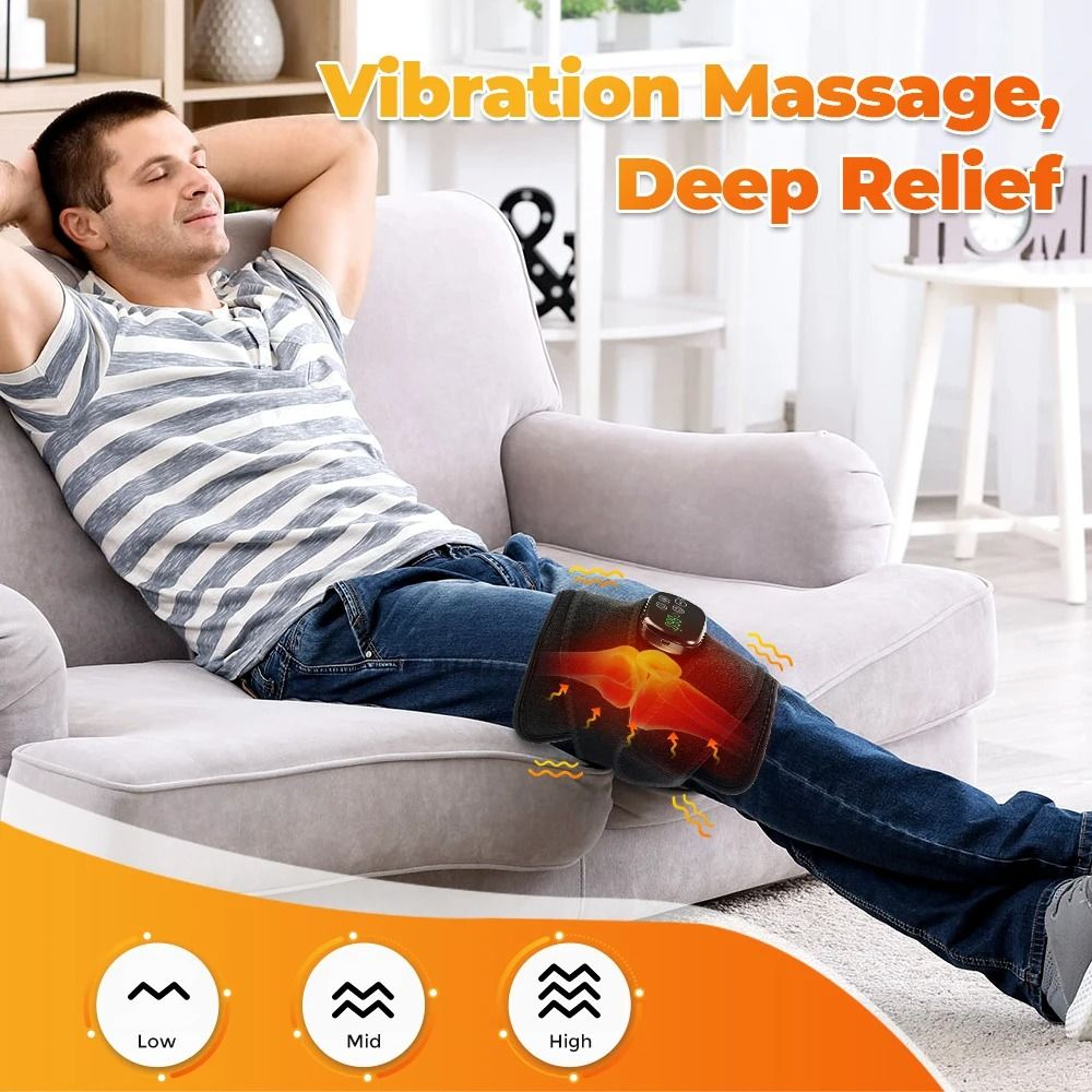 LED Heating Pad With Vibration Massage  Adjustable Wrap 2