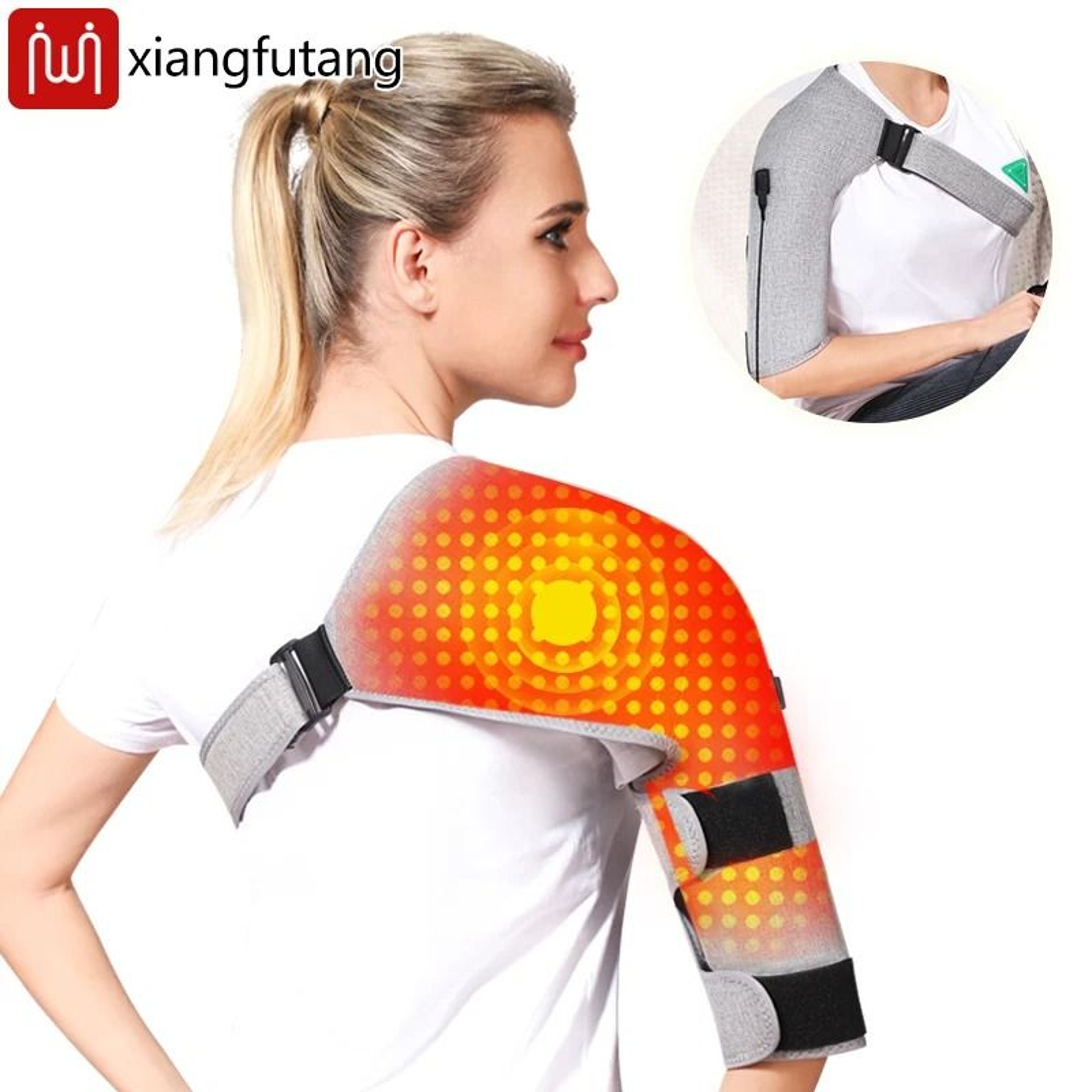 Red Light Heating  Massaging Shoulder Support Brace 0