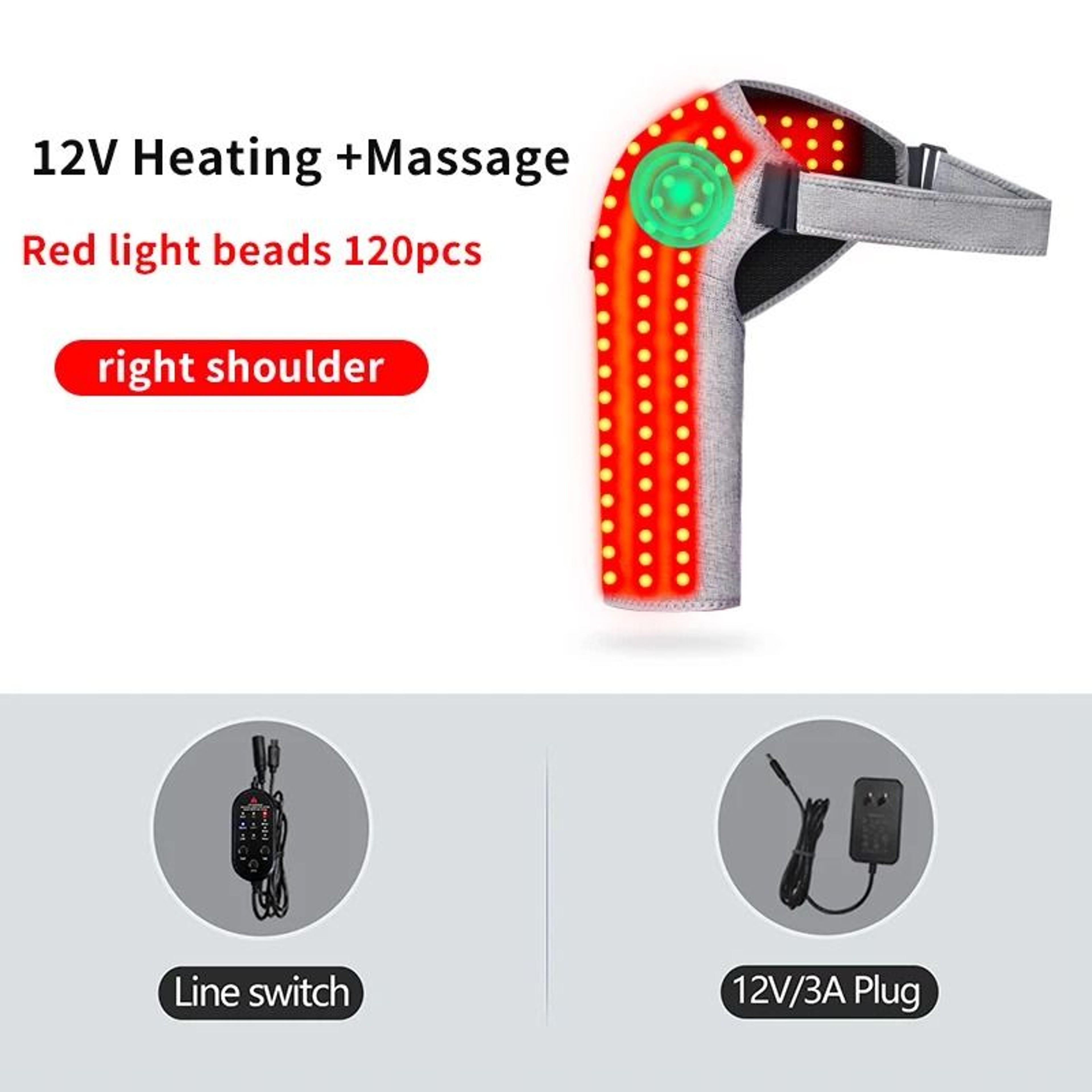 Red Light Heating  Massaging Shoulder Support Brace 9