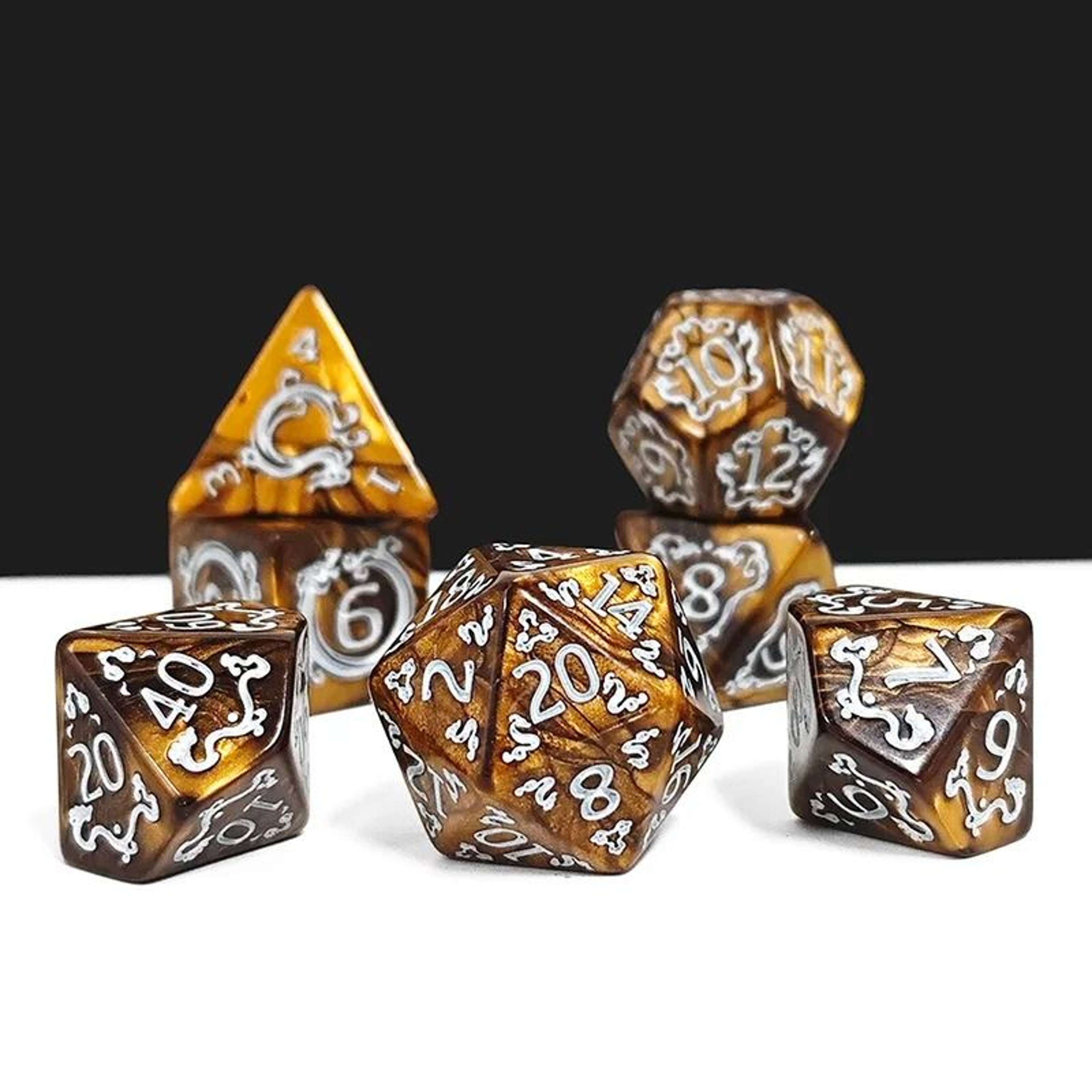 7Piece Dragon Pattern Polyhedral DD Dice Set 5