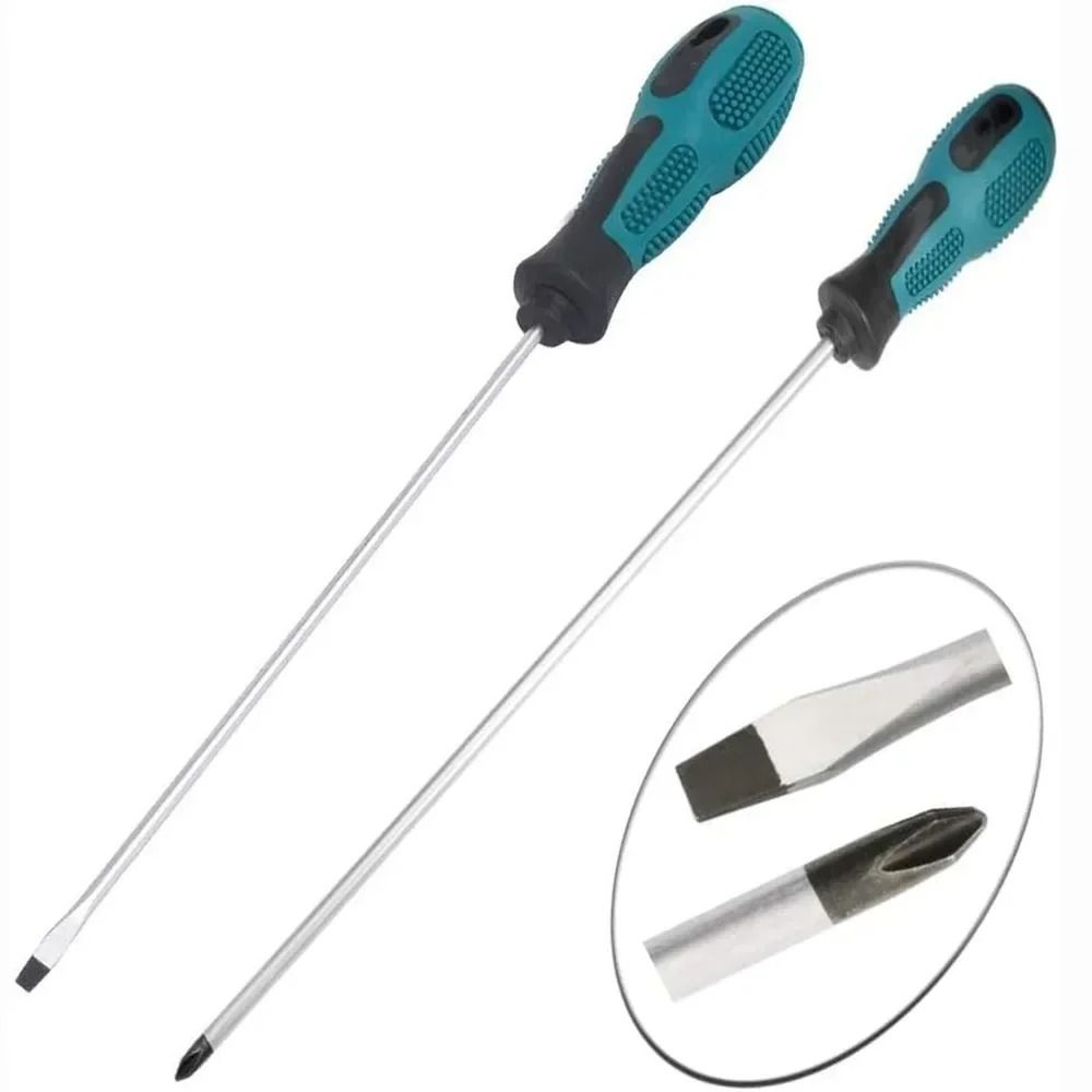 Long Slotted Phillips Screwdriver Rubber Handle Magnetic Repair Tool 0