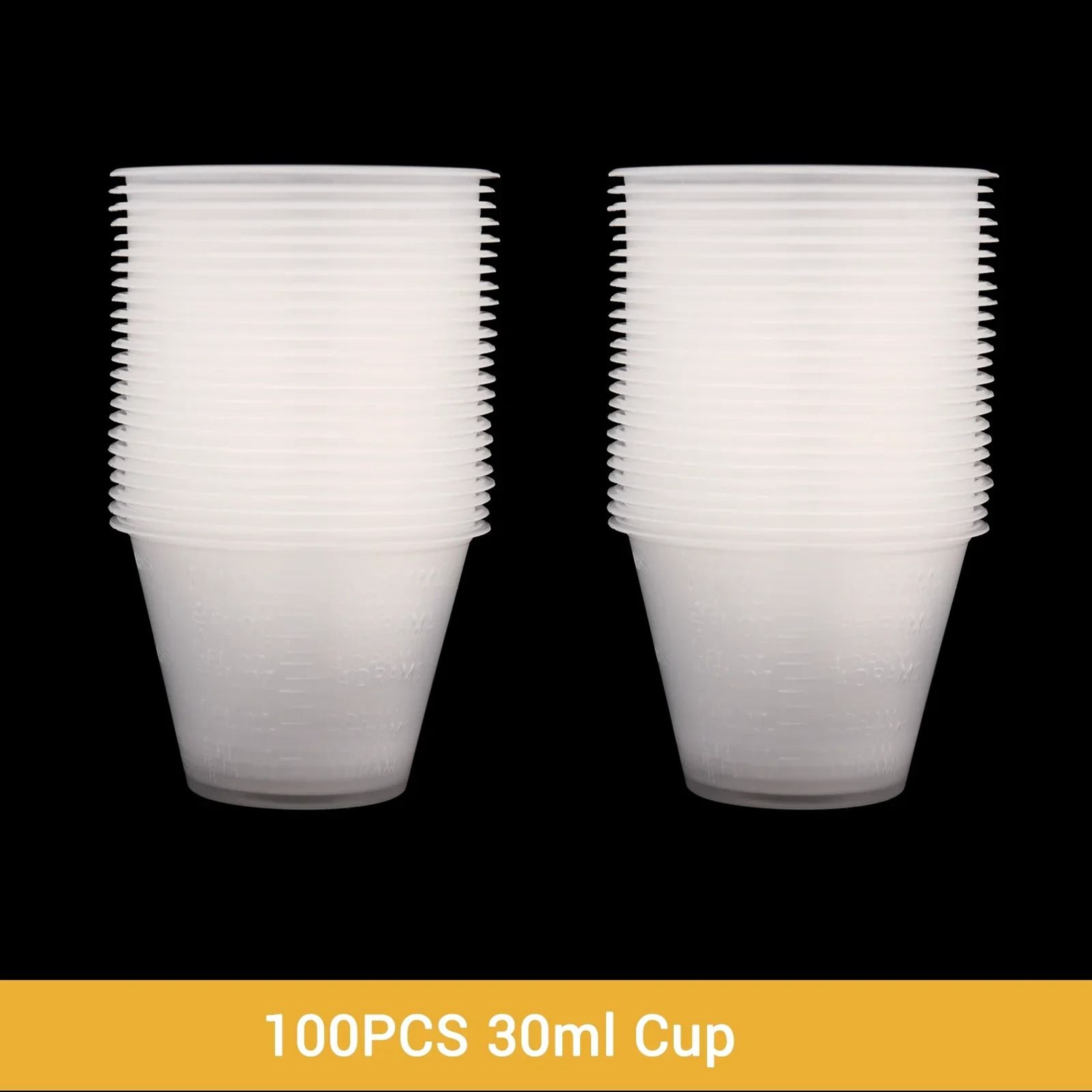 100Pcs 30ml Graduated Plastic Mix Cups Universal Measuring Paint Tray 6