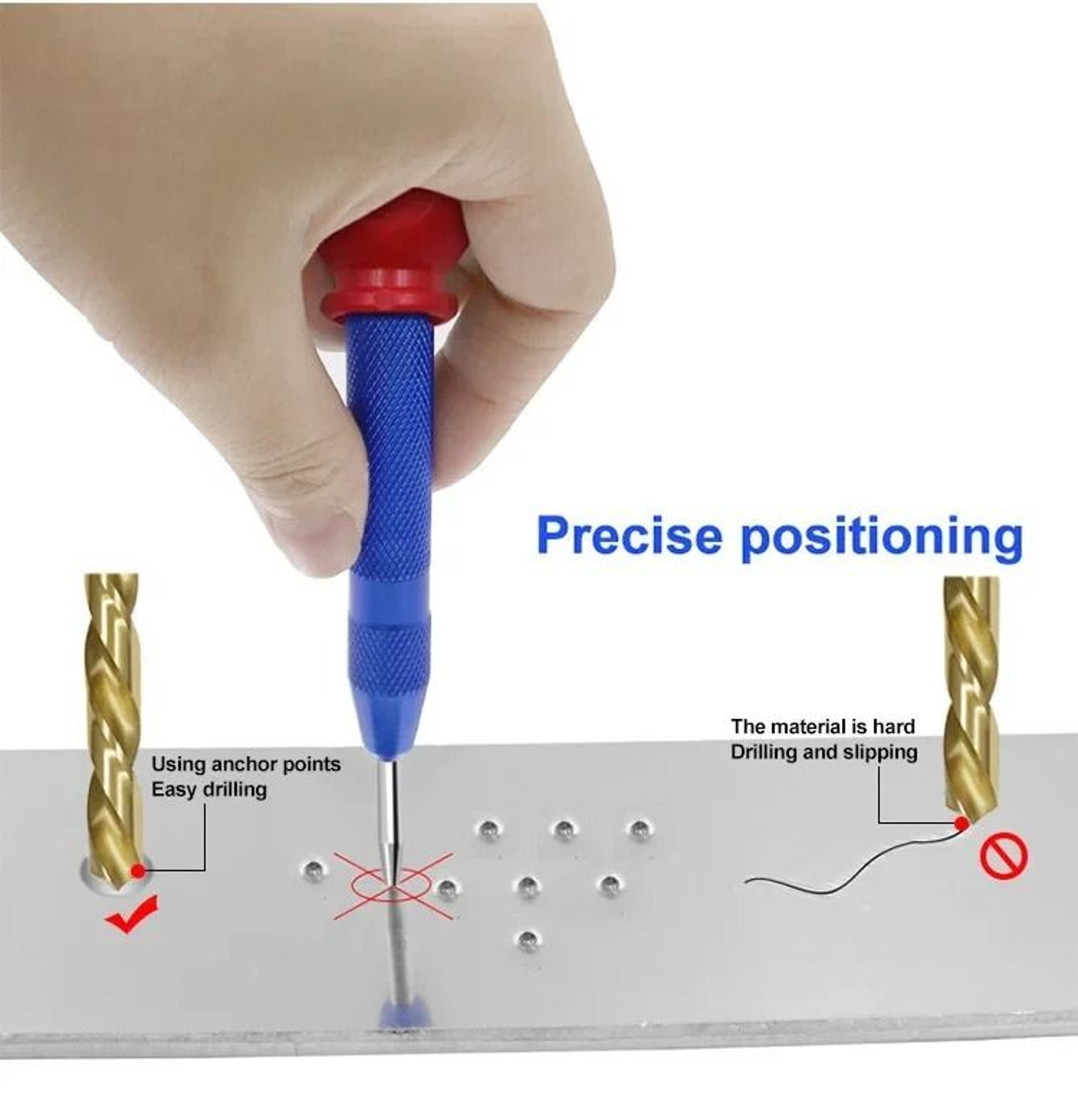 Automatic Center Punch SpringLoaded Metal  Woodworking Punch Tool 5