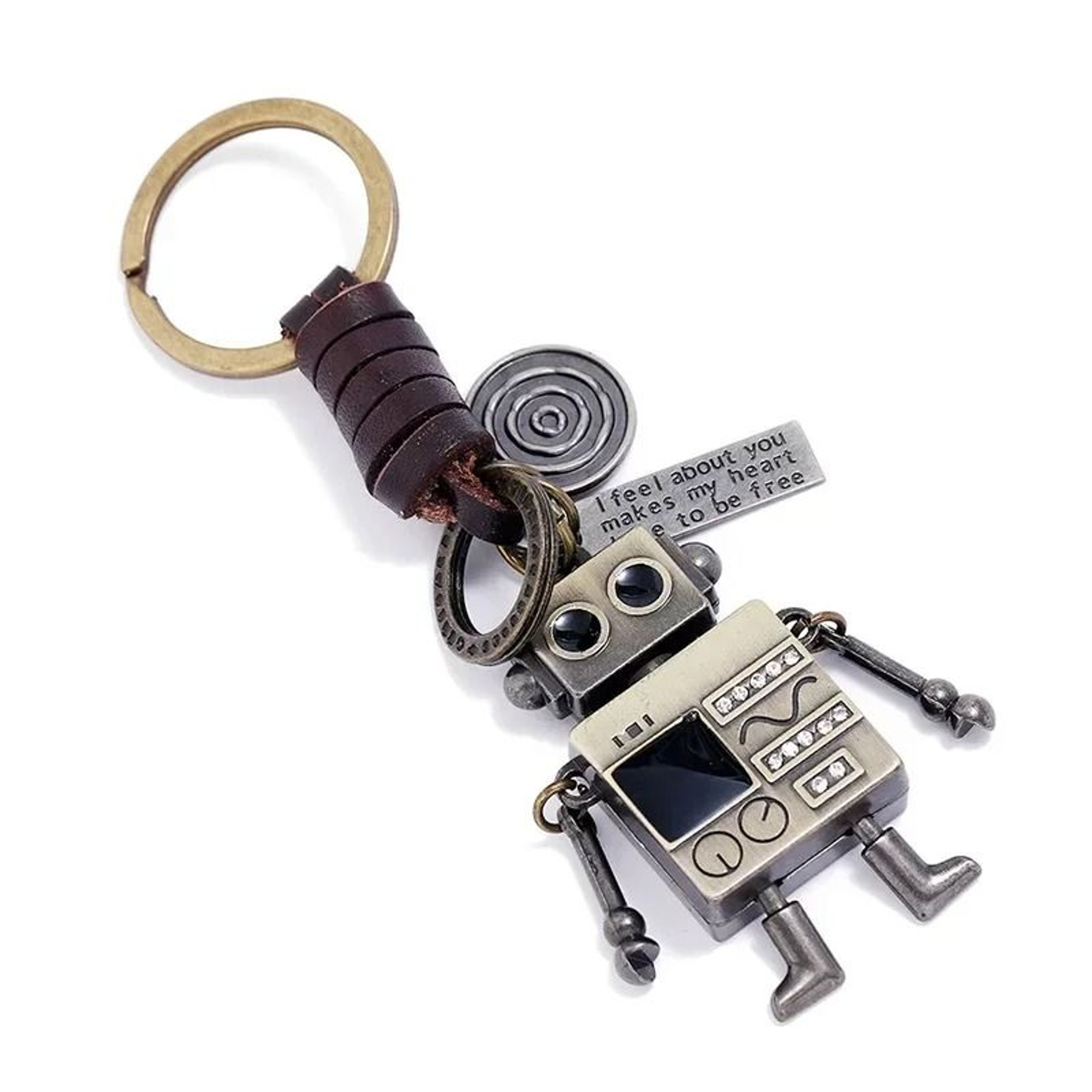 1Pc Cute Alloy Robot Keychain  Creative Keyring For Men Kids  Adults 6