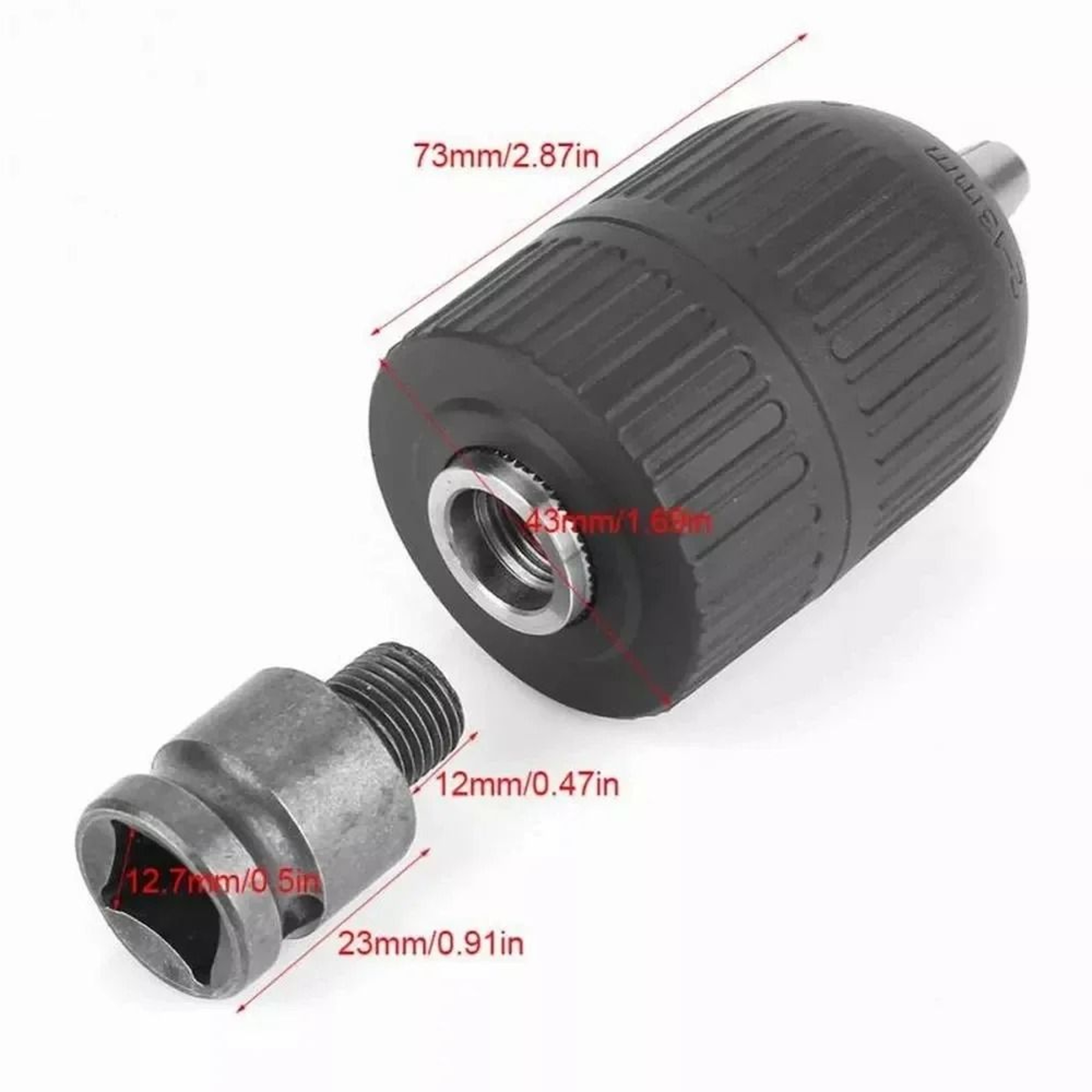 1Pc 1220UNF Keyless Drill Chuck Adapter 213mm Capacity Wrench Conversion Tool 4
