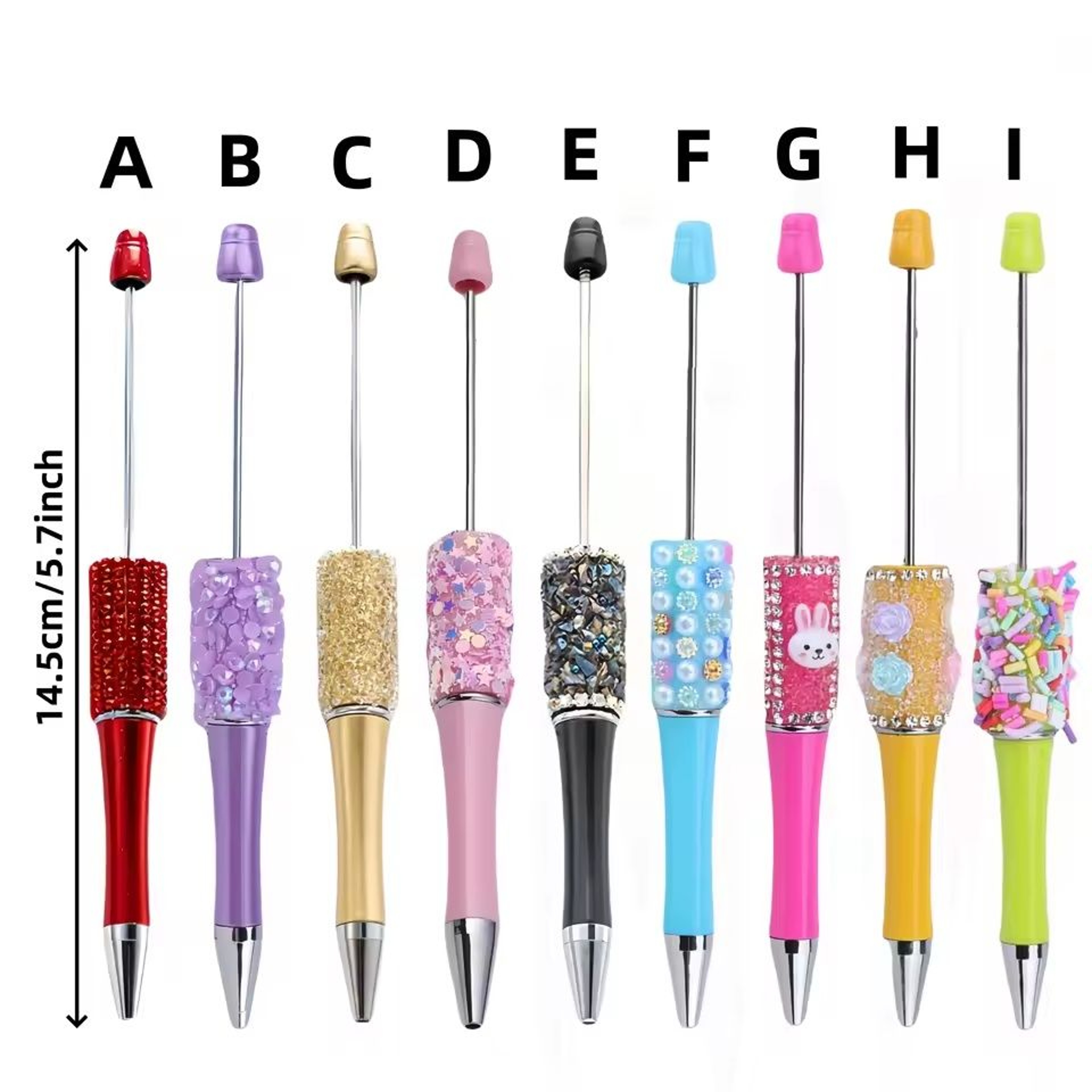 10Pc Creative Bead Ballpoint Pen Sets  DIY Colored Wooden Bead School  Office Supplies 0