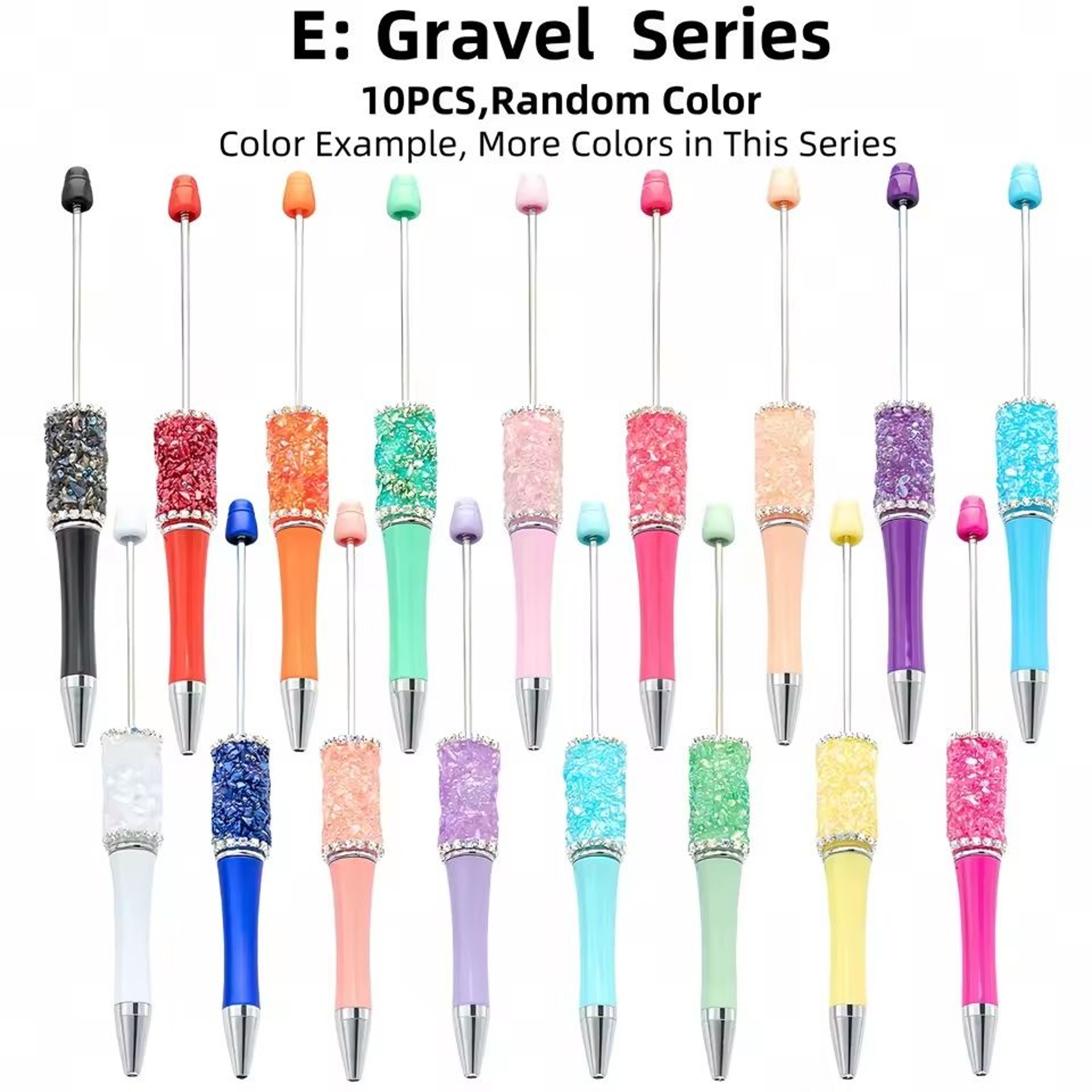 10Pc Creative Bead Ballpoint Pen Sets  DIY Colored Wooden Bead School  Office Supplies 10