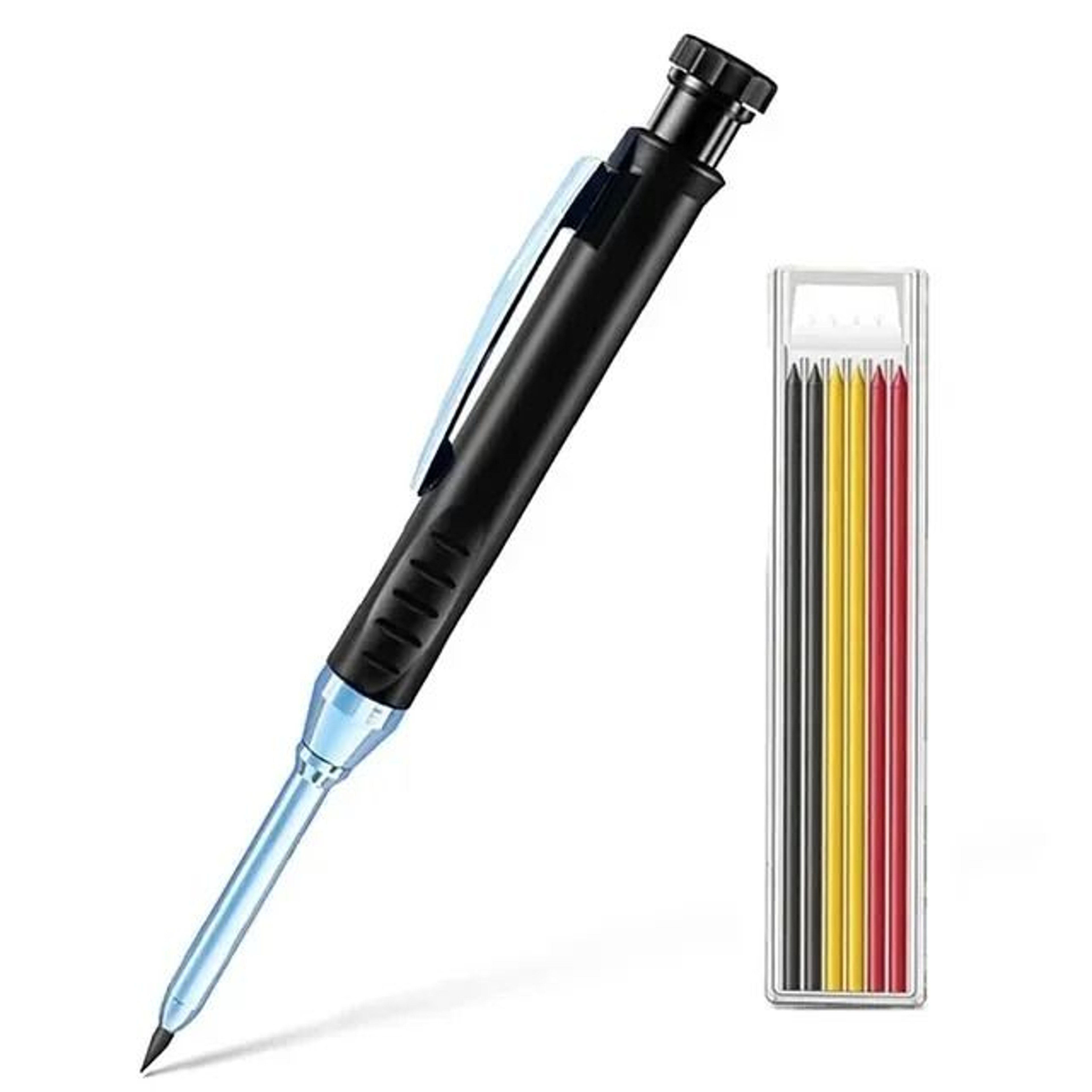 2Pcs 28mm Carpenter Mechanical Pencil With Sharpener For Woodworking 11