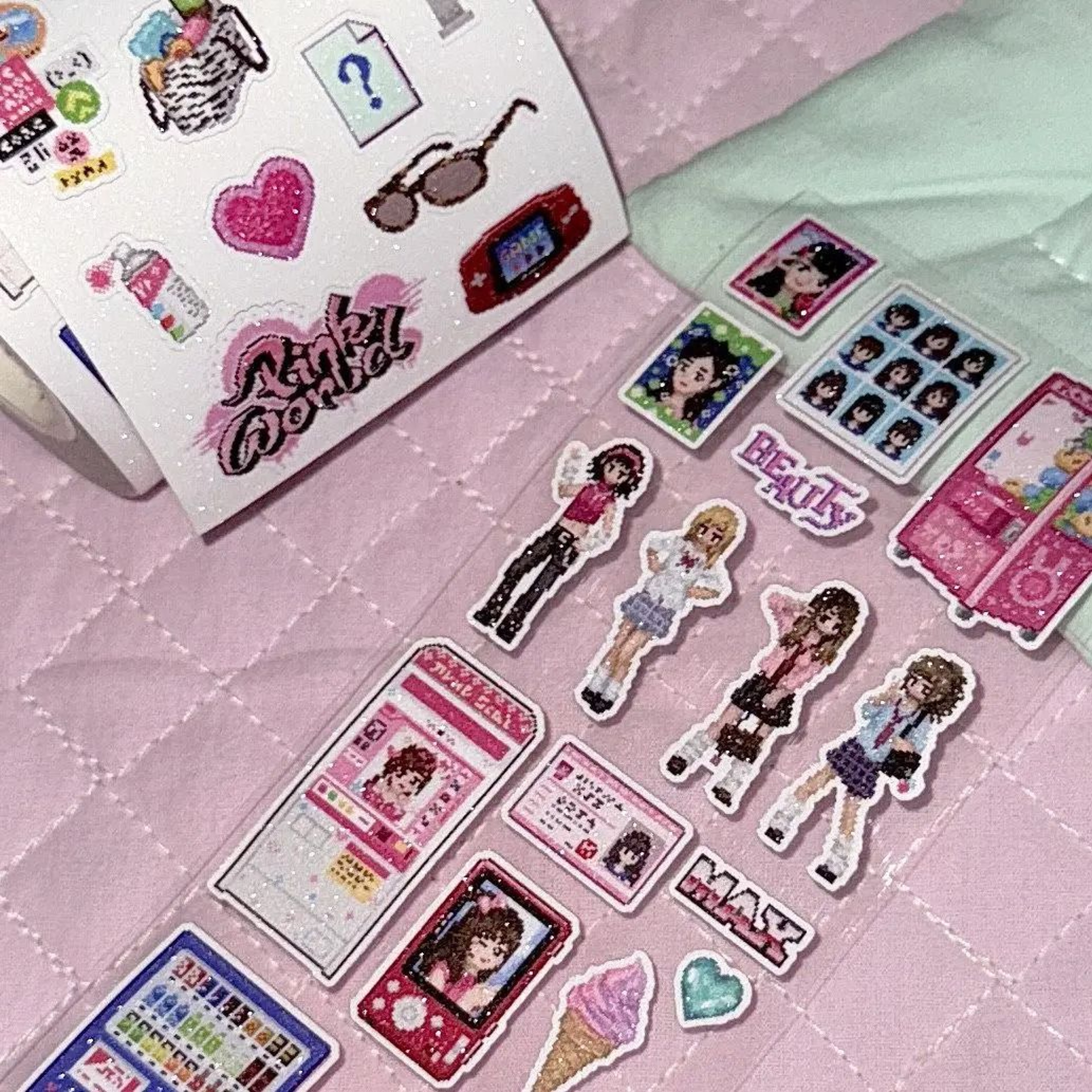 Kawaii Retro Y2K Shibuya Showa Pixel Style Die Cut Sticker Tape 2