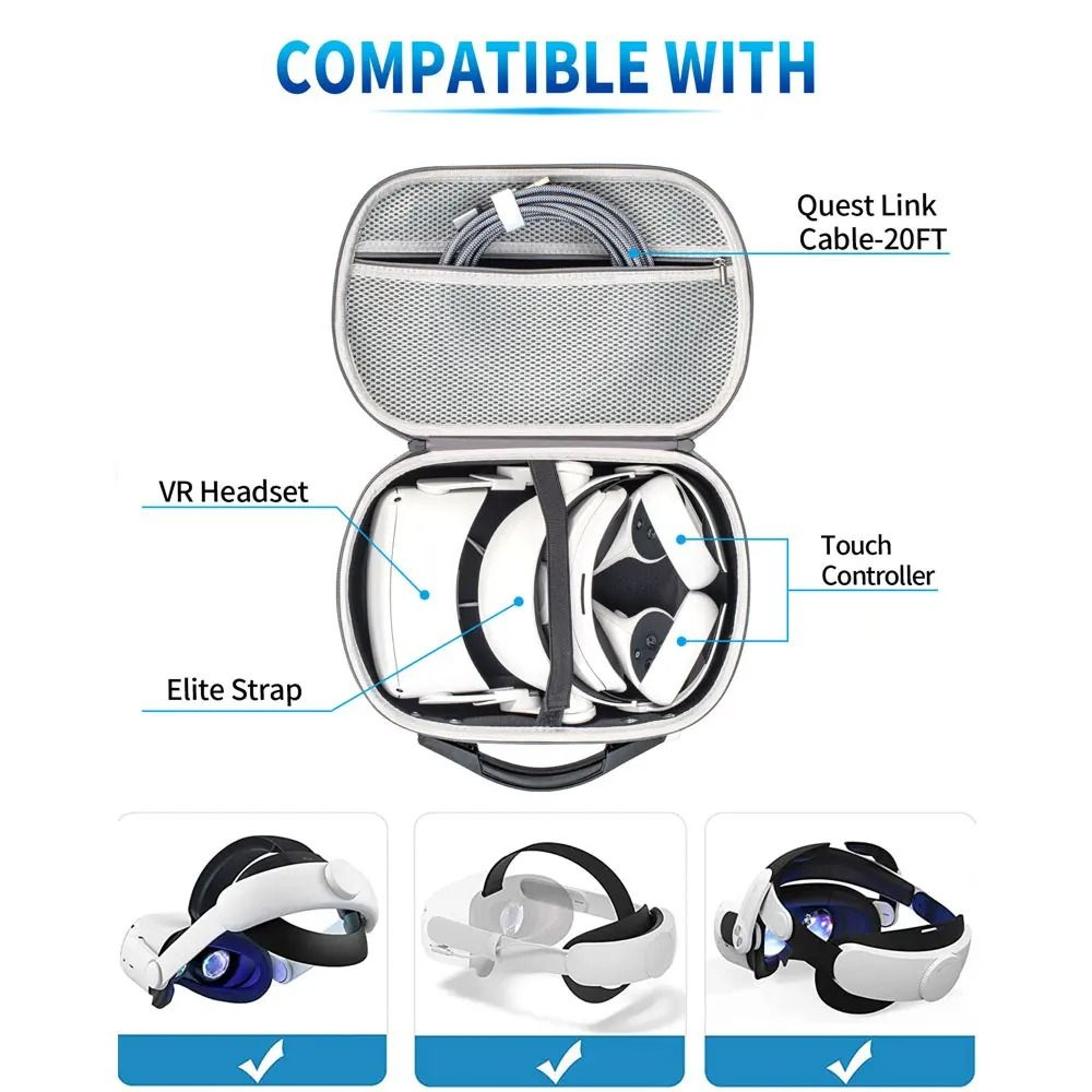 Protective Portable Hard Carrying Case Storage Bag For VR Headsets 2
