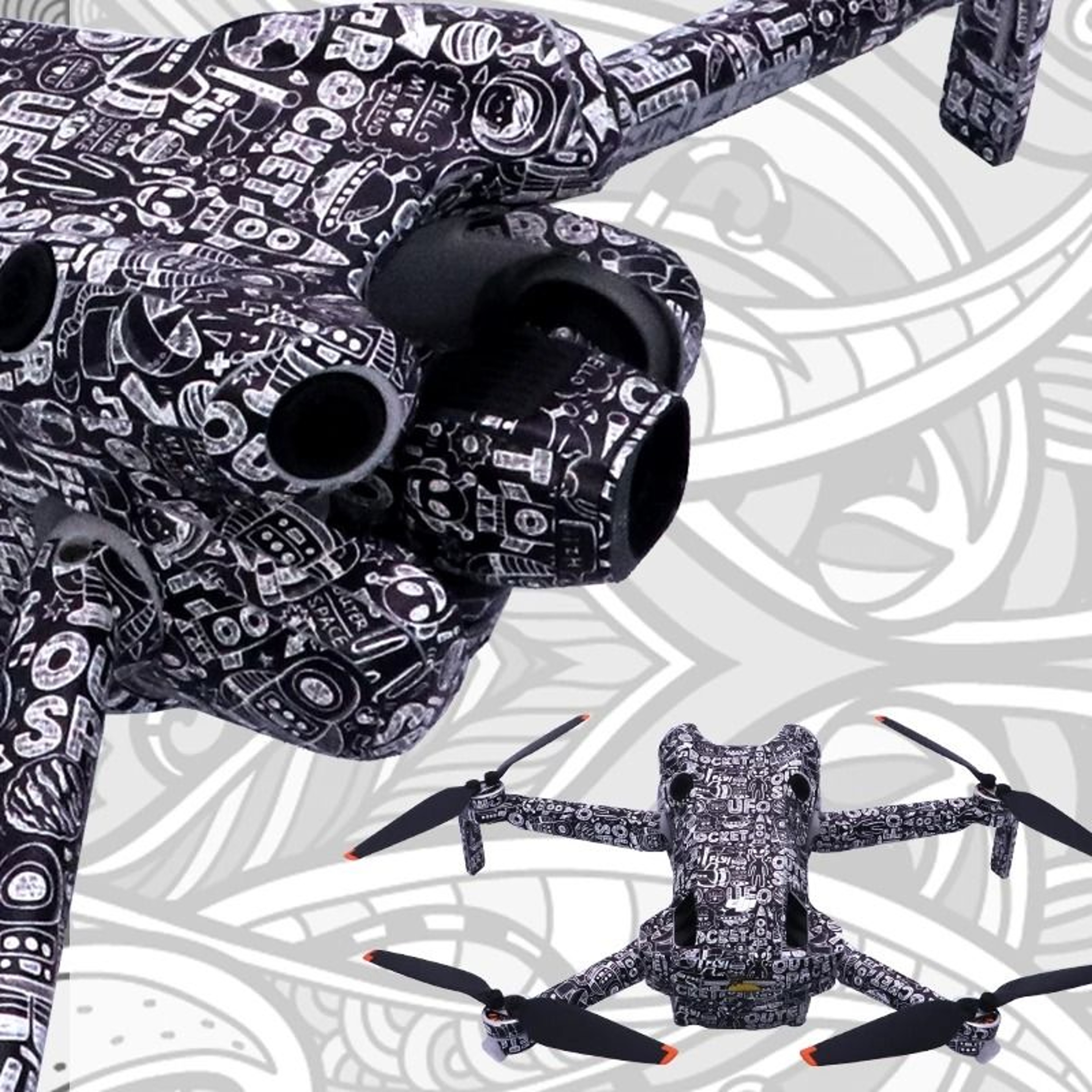 Full Body Protective PVC Wrap Skin Decal For DJI Mini 4 Pro Drone 2