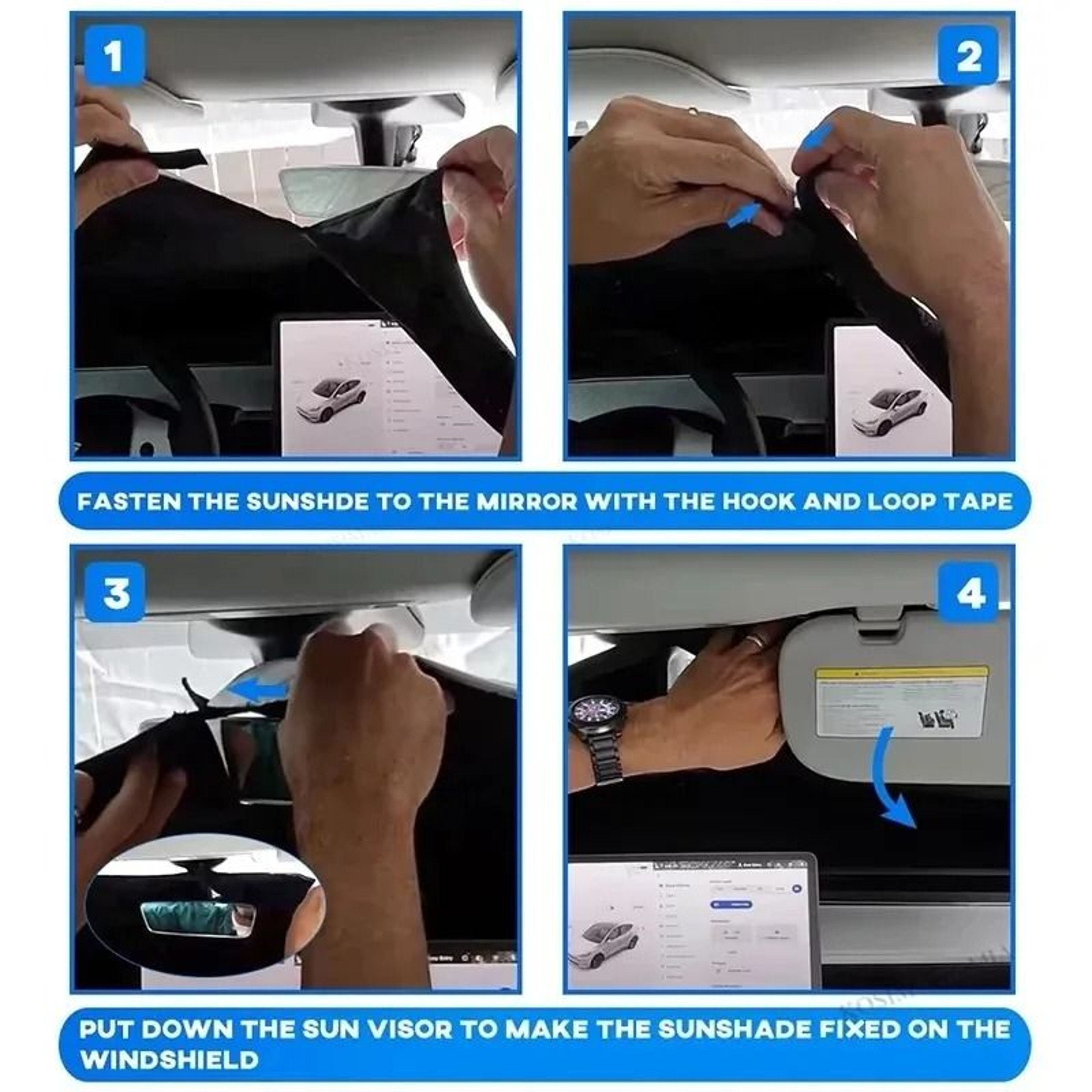 Folding Car Front Window Sunshade Cover And Windshield Visor With UV Protection For Summer Styling 4