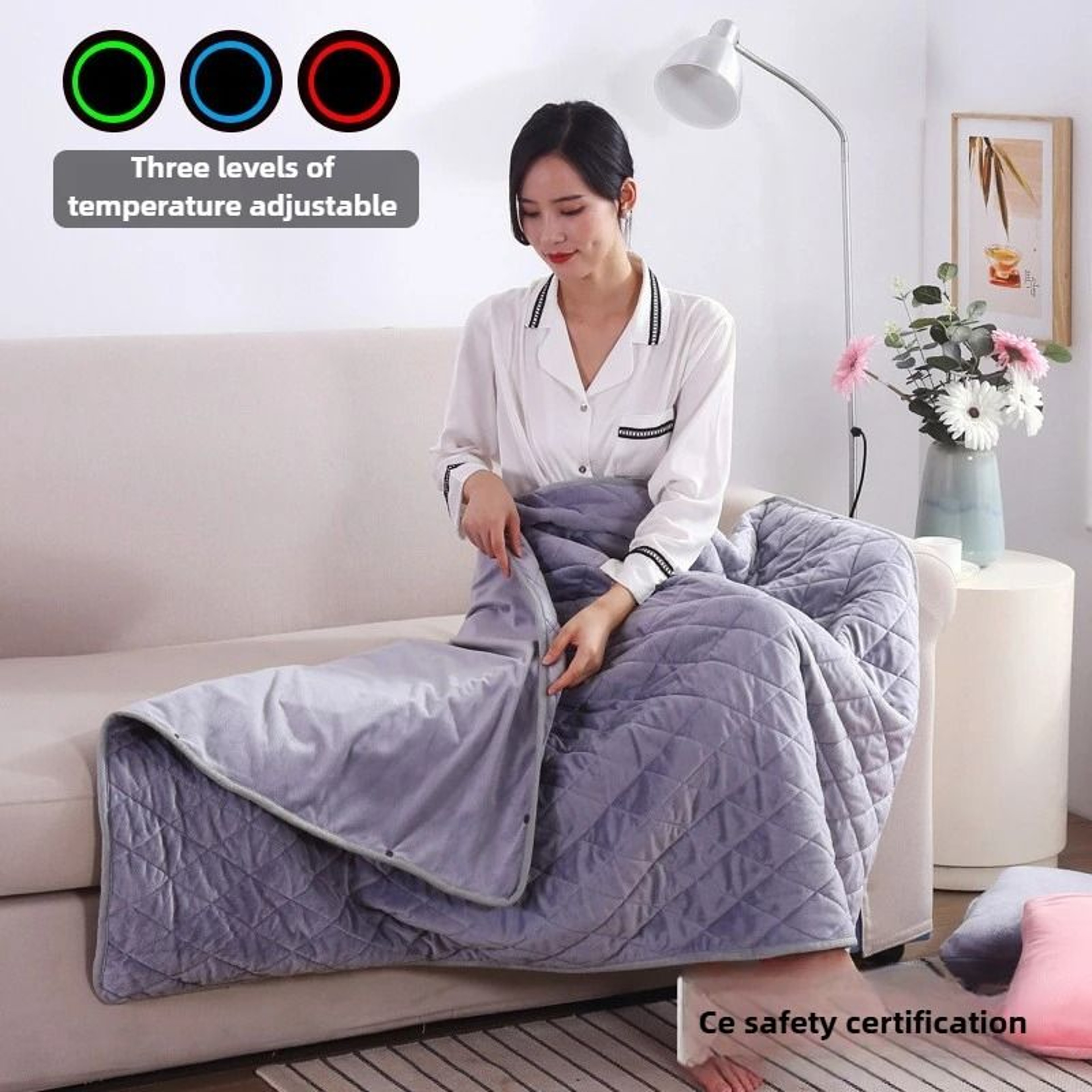 Multifunctional Electric Blanket USB 3Level Temperature Adjustable Warming Blanket For Home And Off 0
